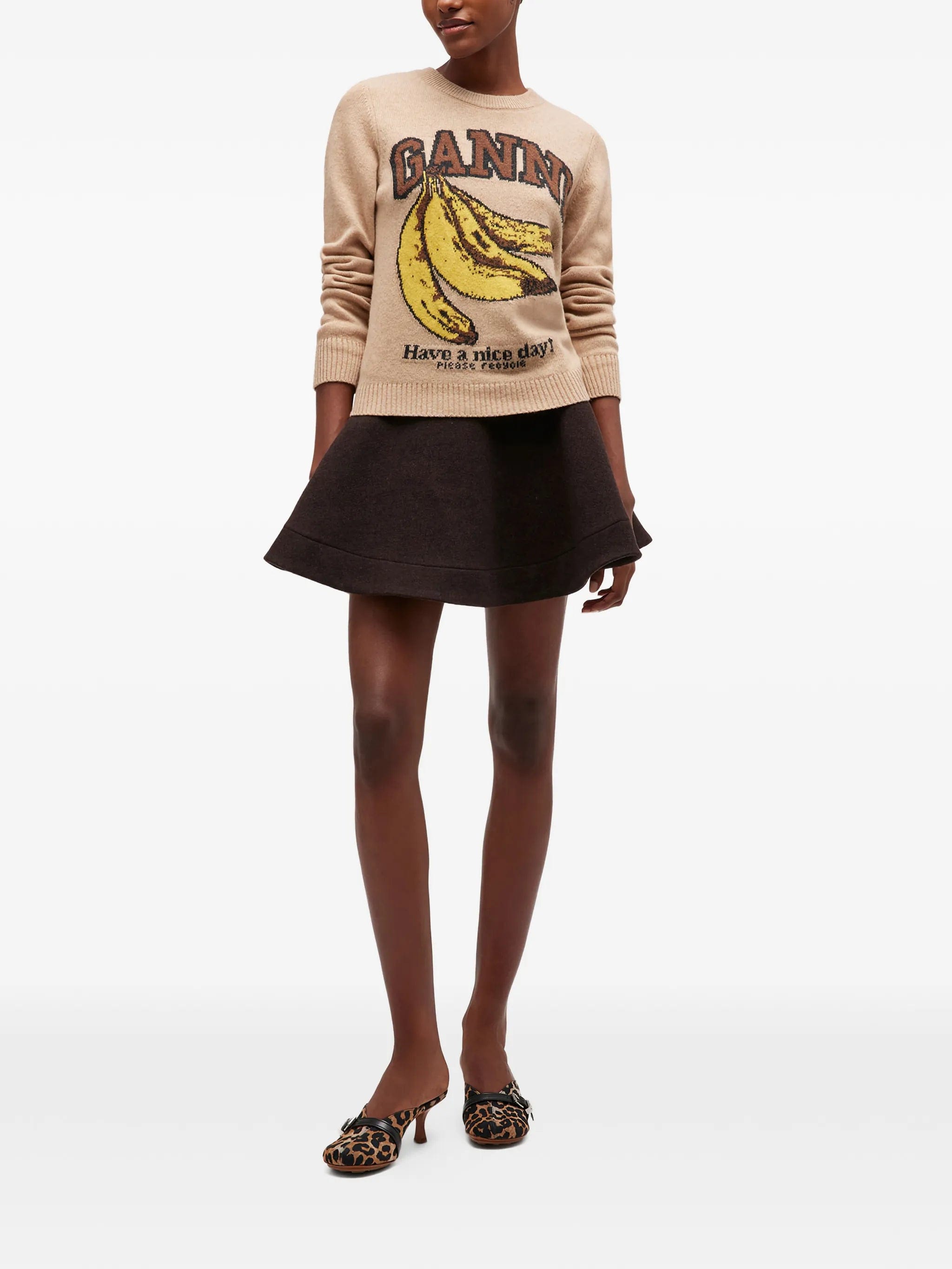 GANNI graphic wool sweater