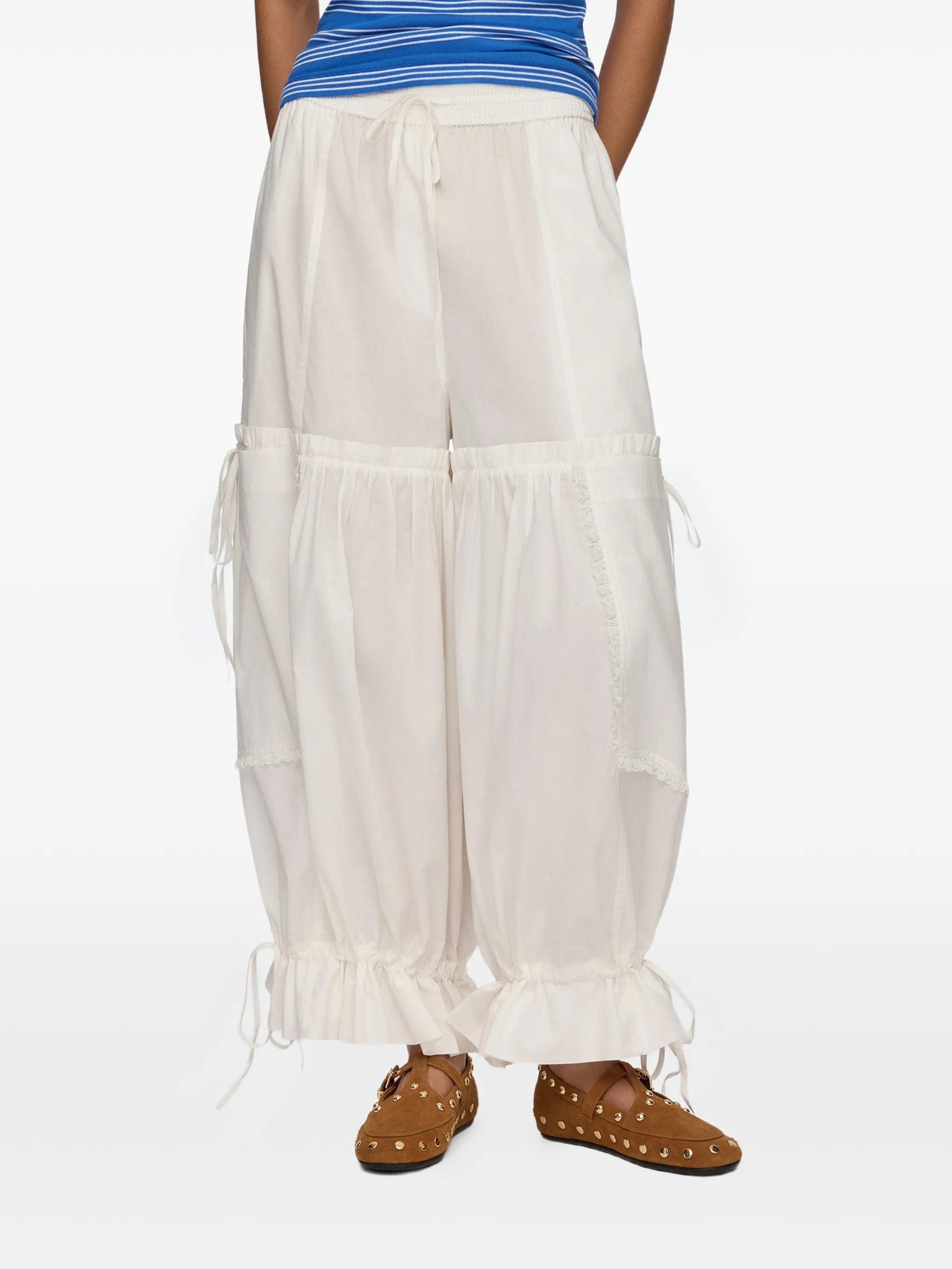 GANNI ruffled drawstring trousers