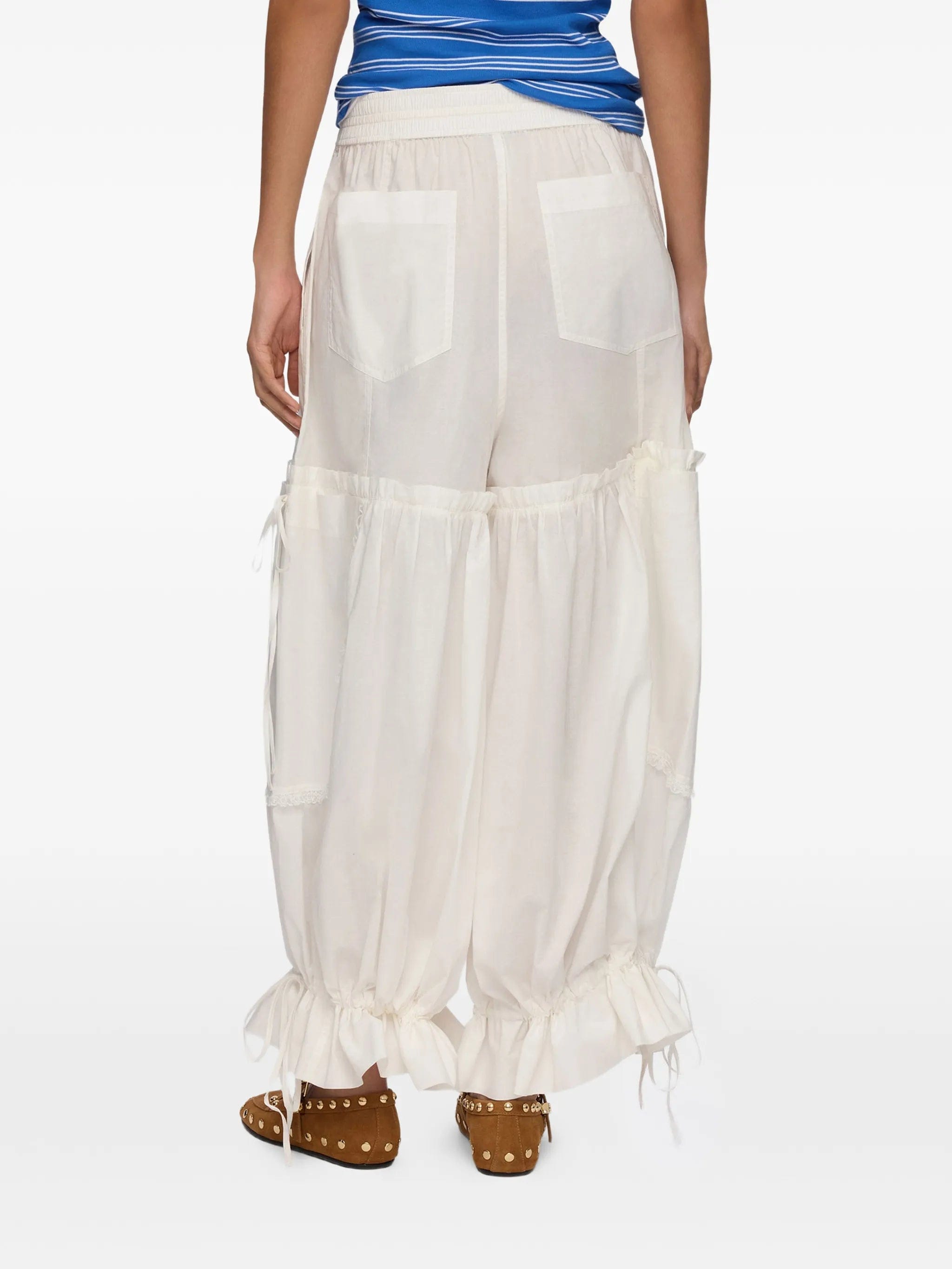 GANNI ruffled drawstring trousers