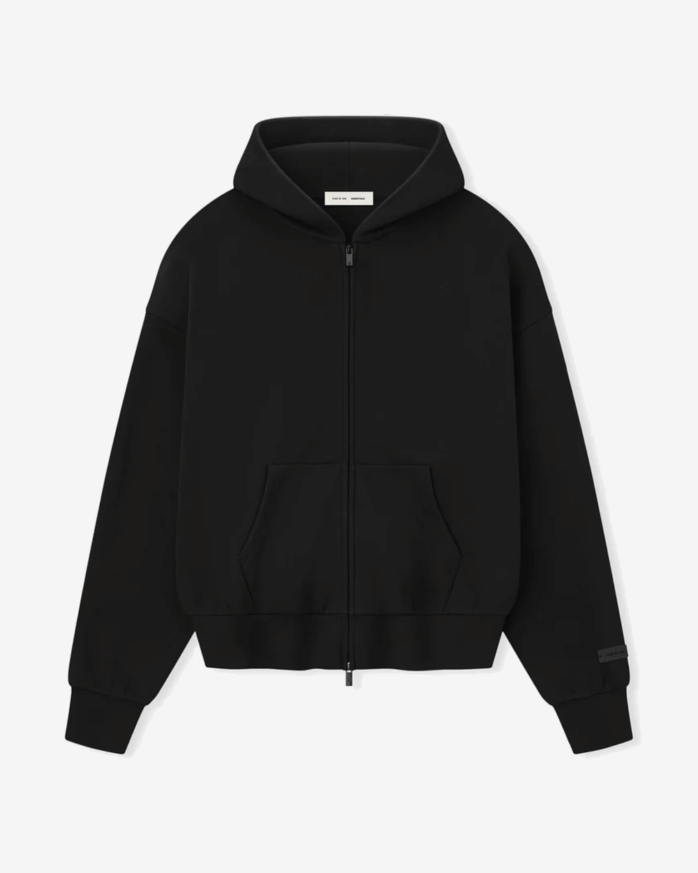 FOG ESSENTIALS SS25 CLASSIC JET BLACK ZIP UP HOODIE