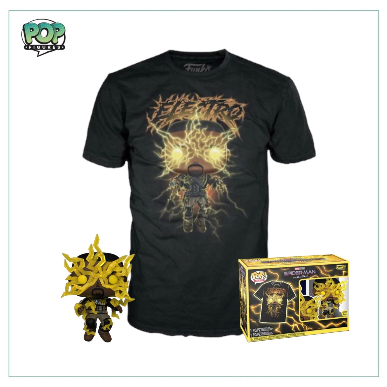 Pop Figures | Funko | Pop Funko | Funko Pop POP! & T-Shirt: Electro - Spider - Man no Way Home - Glow in the dark