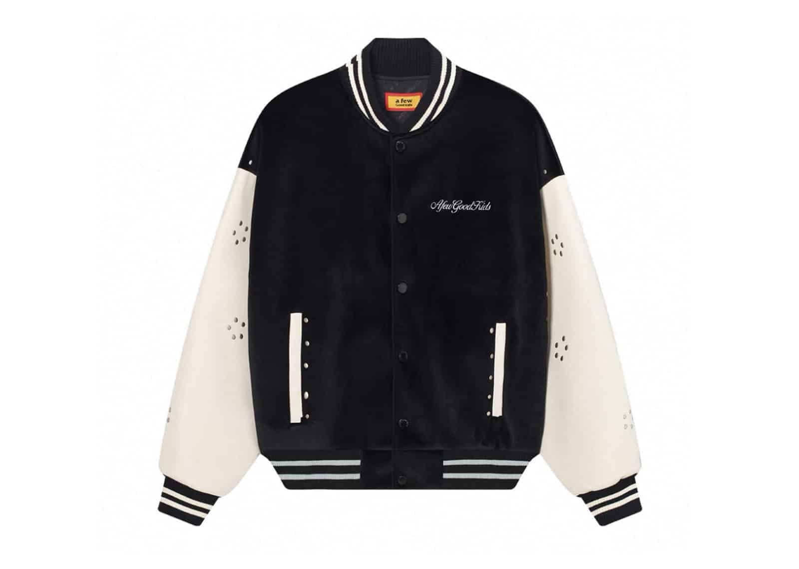 A Few Good Kids Velvet Varsity Jacket Black