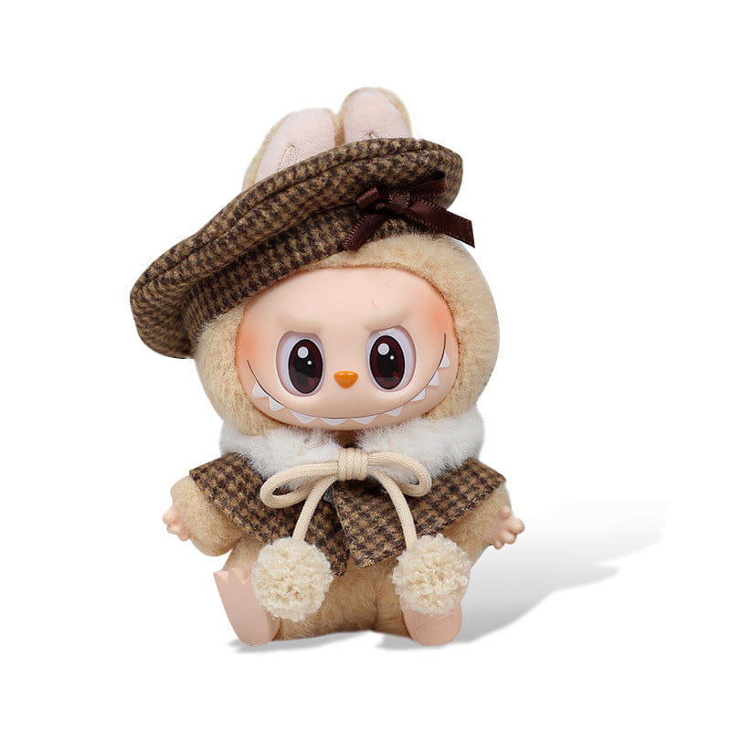 MY Funbox Official Store Labubu Outfit - Brown Beret & Cape Set