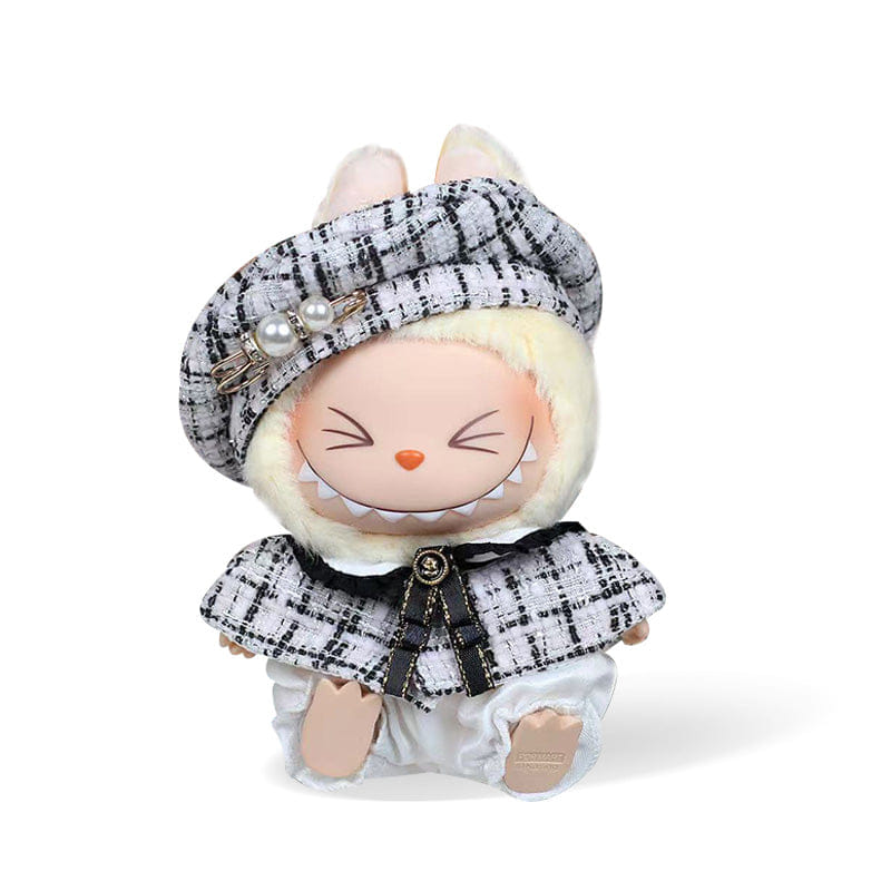 MY Funbox Official Store Labubu Outfit - Black and white beret + Cape