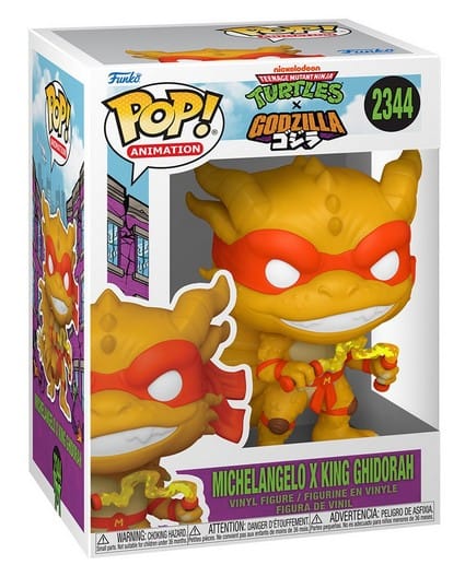 Funko Pop Teenage Mutant Ninja Turtles x Godzilla Michelangelo x King Ghidorah 2344 Vinyl Figure
