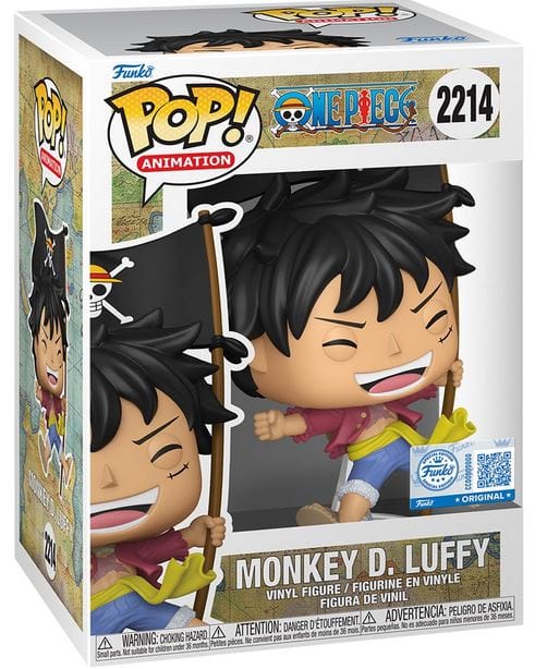 Funko Pop One Piece Monkey D. Luffy with Flag Exclusive 2214 Vinyl Figure