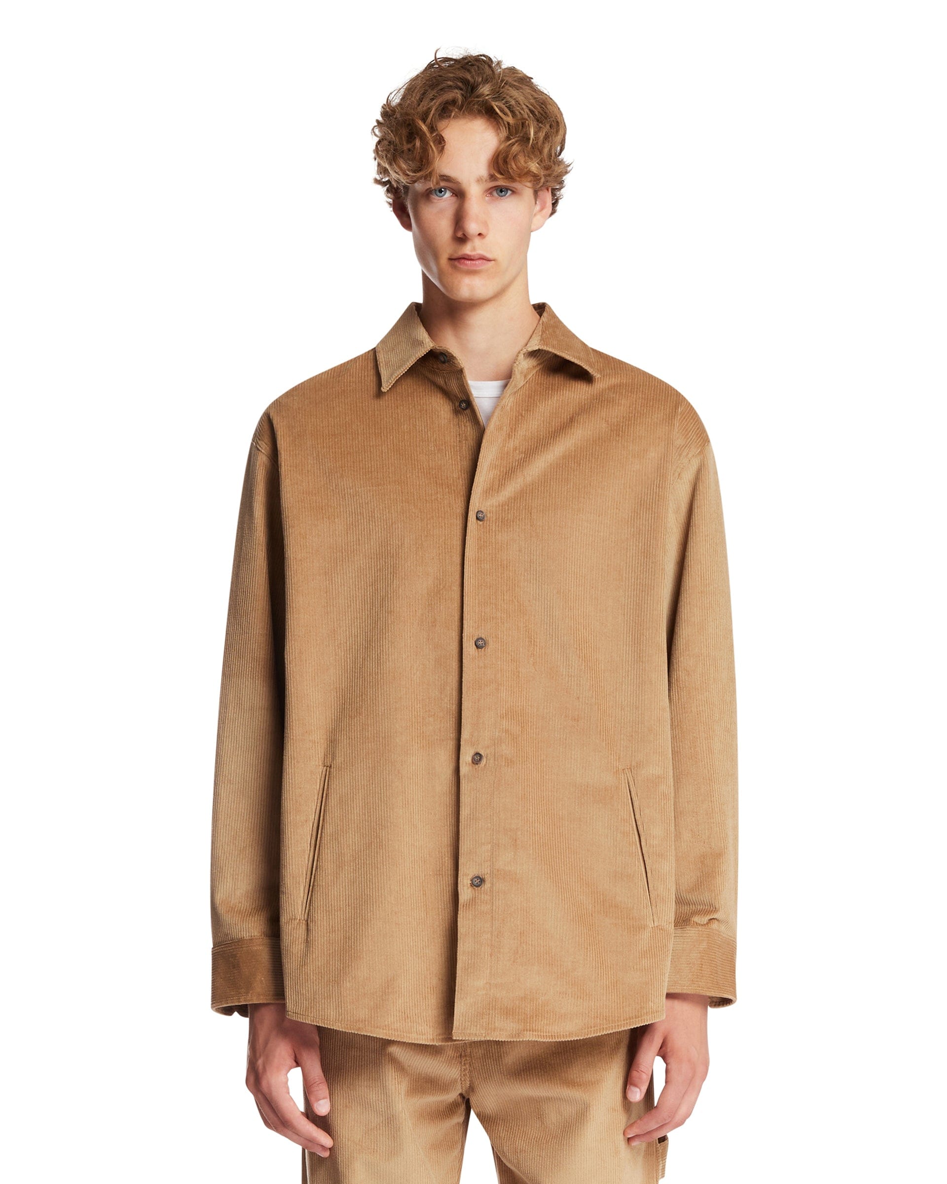 Darkpark Camicia In Cotone A Costine Beige
