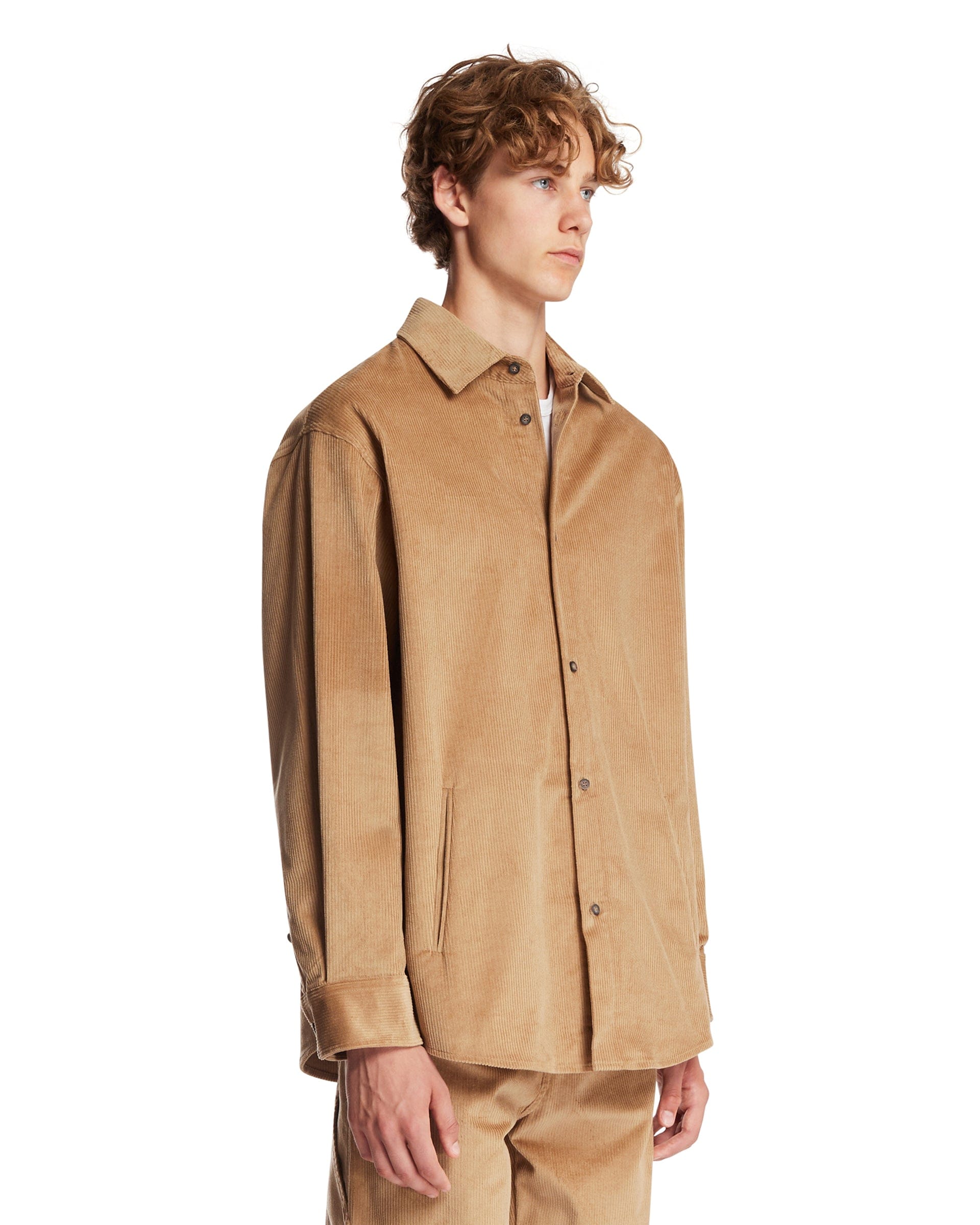 Darkpark Camicia In Cotone A Costine Beige
