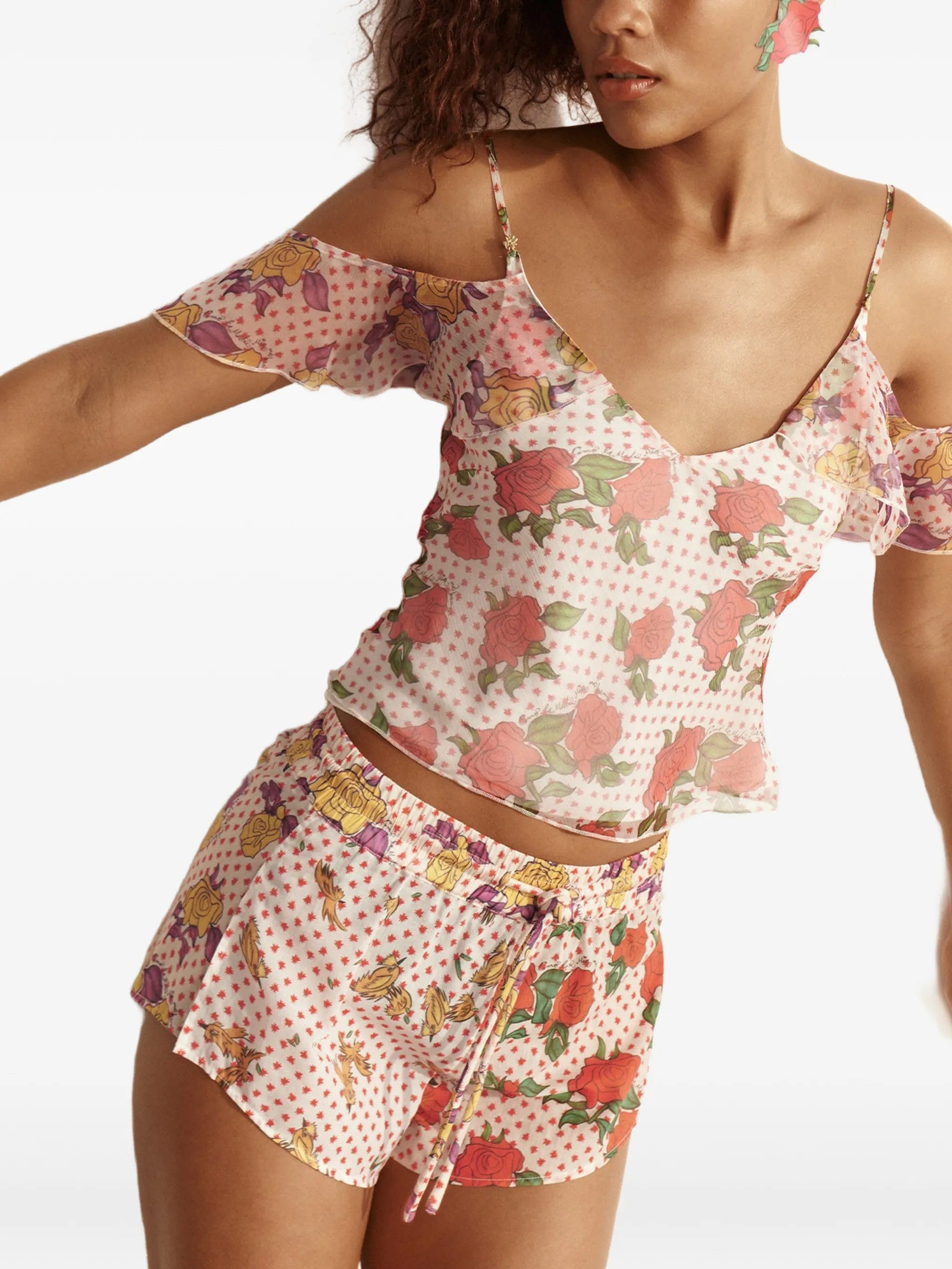 Donde Esteban floral - print ruffled blouse