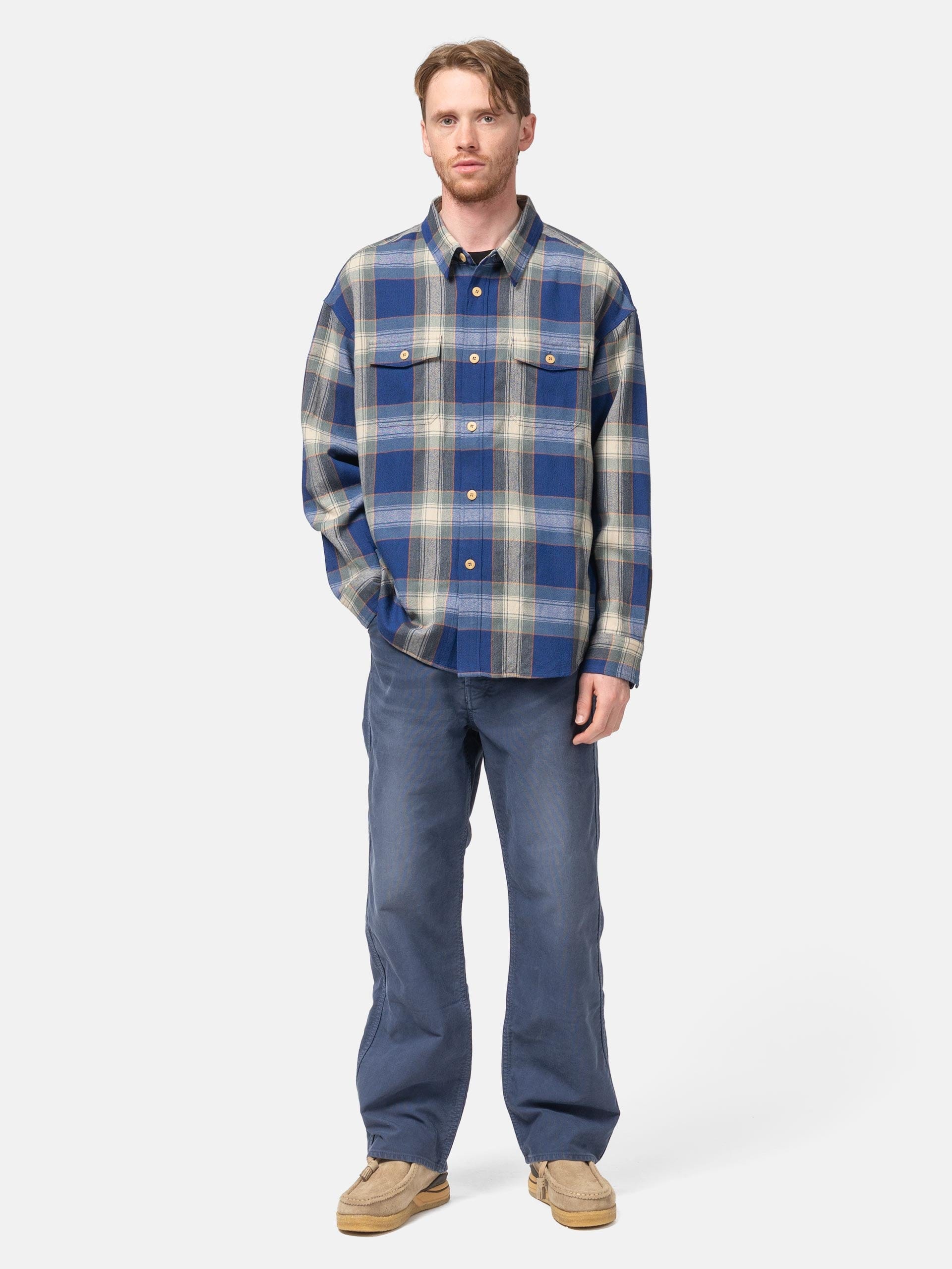 Visvim Lumber Check L/S Blue