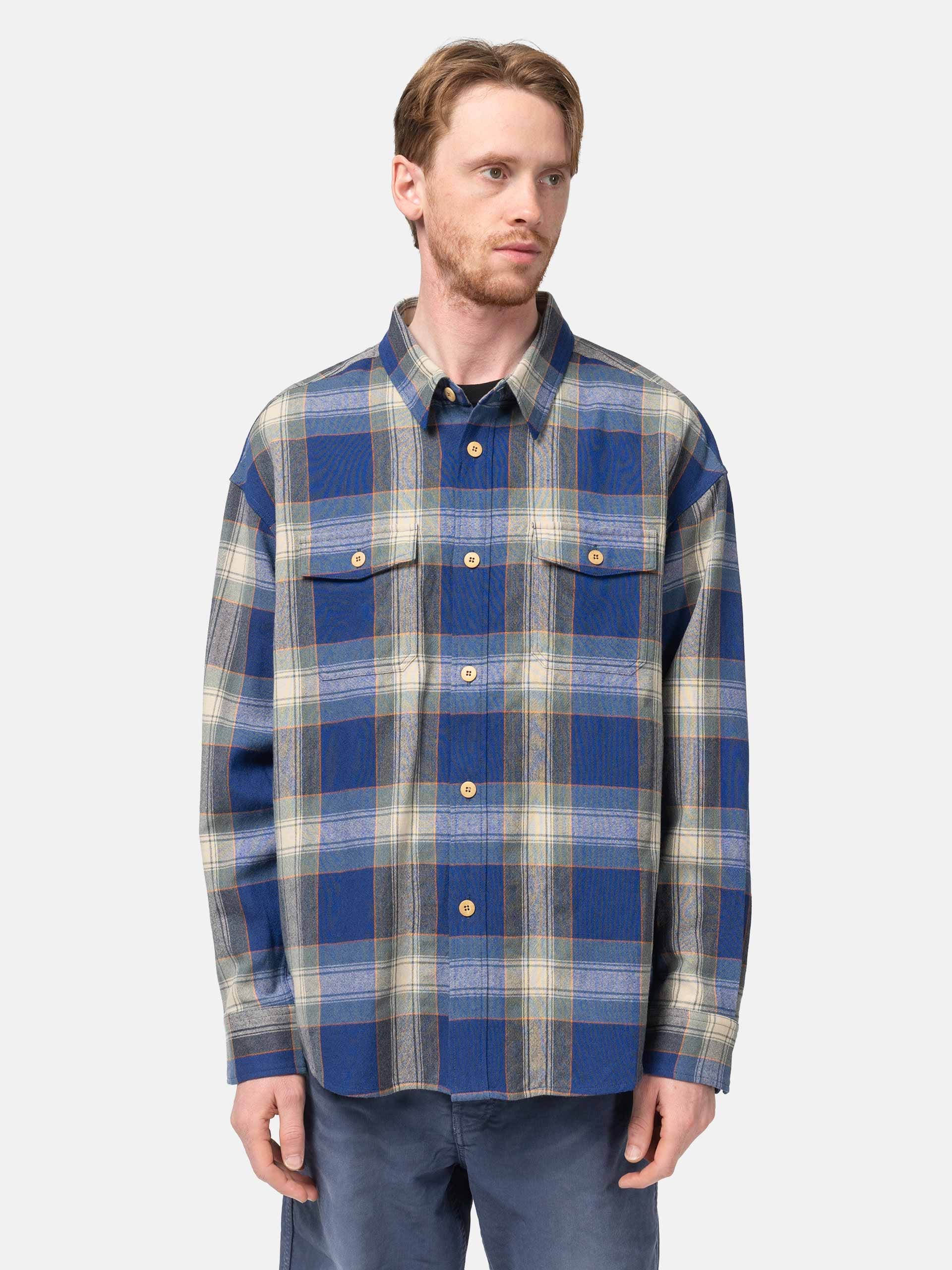 Visvim Lumber Check L/S Blue