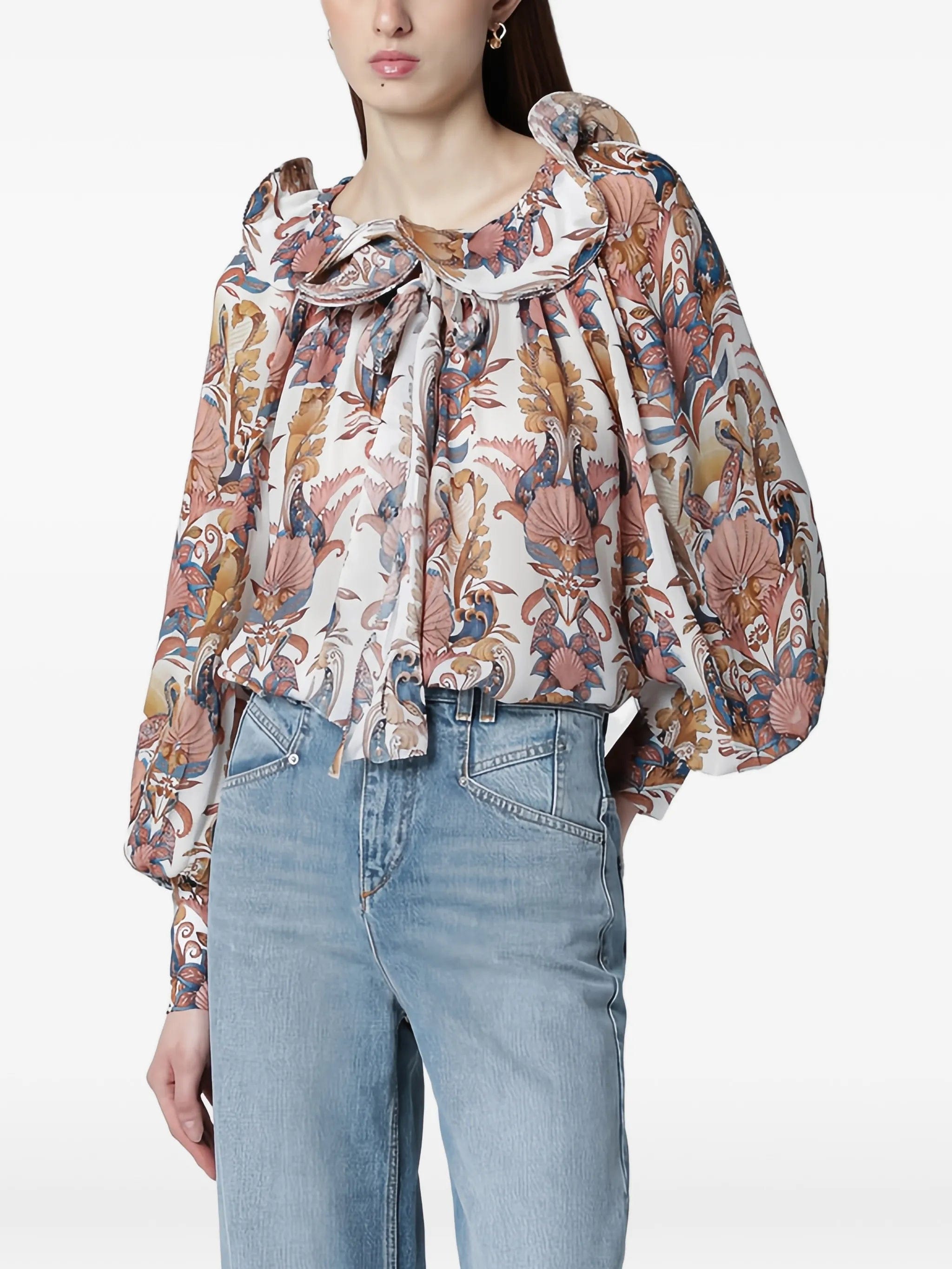 FARM Rio ruffled floral blouse