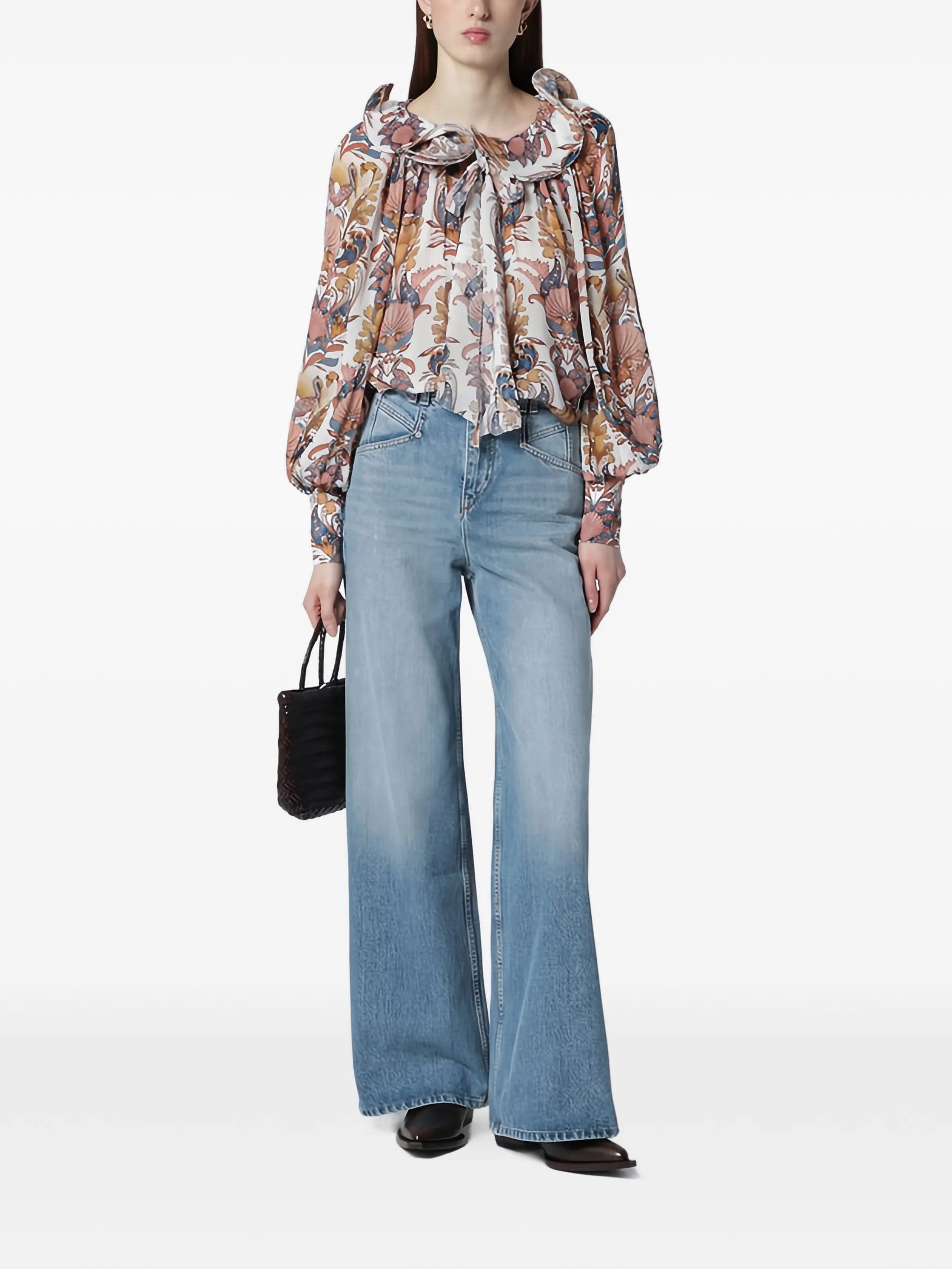 FARM Rio ruffled floral blouse