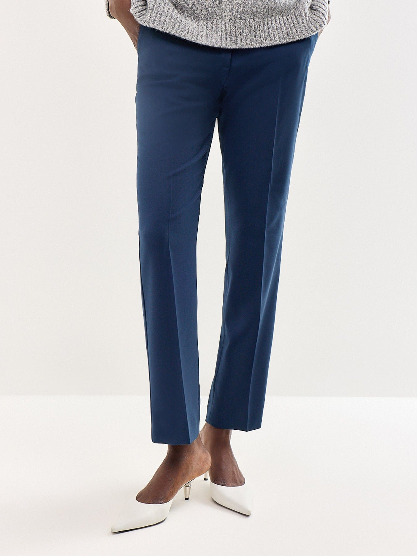 Weekend Max Mara Canon Wool Trousers Navy