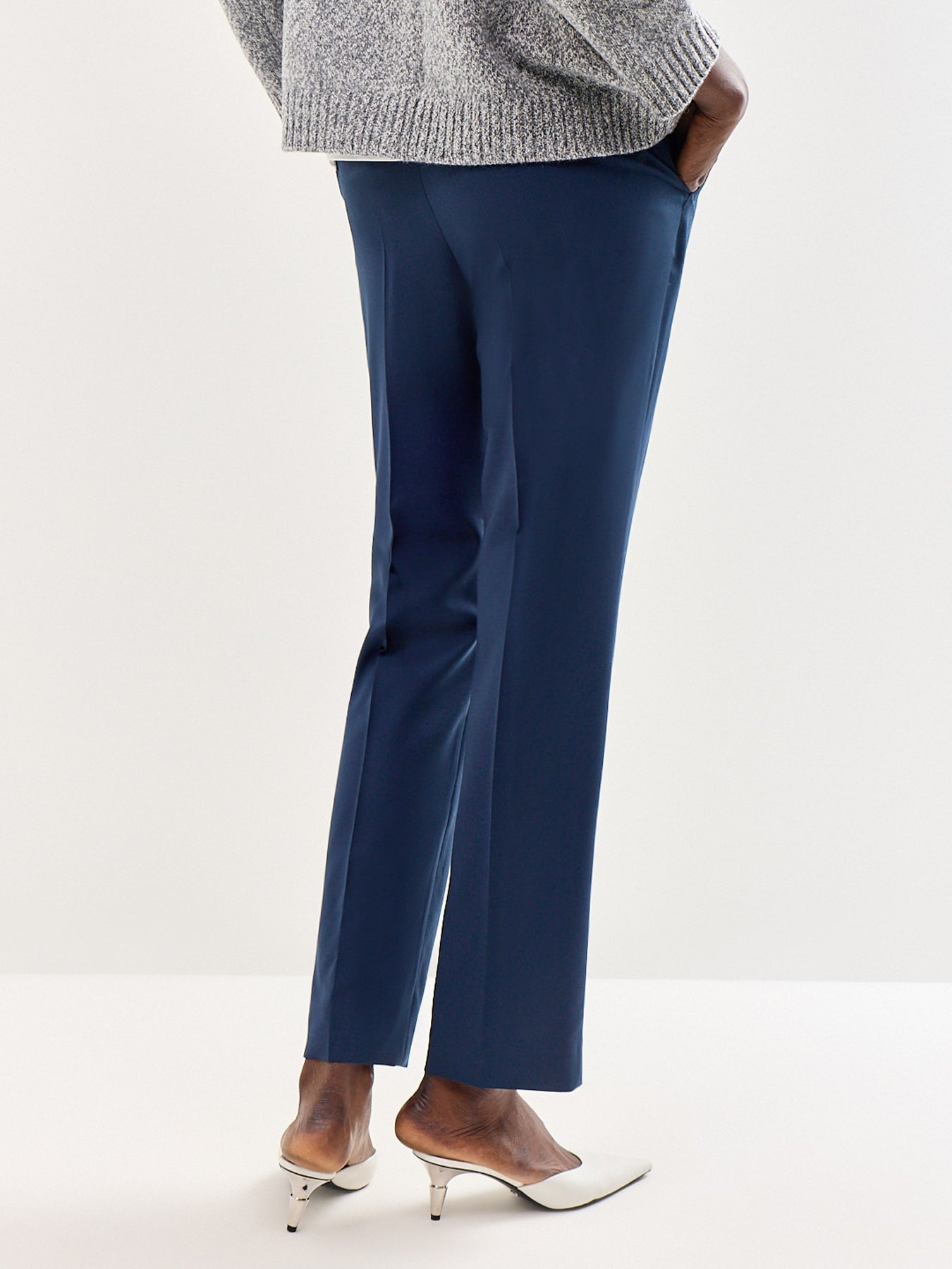 Weekend Max Mara Canon Wool Trousers Navy
