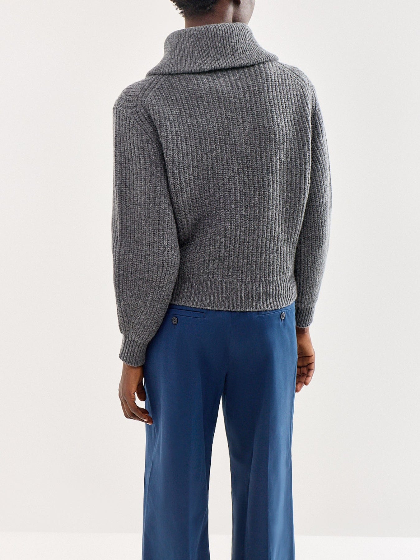 Weekend Max Mara Laser Wool Zip Neck Jumper Grey