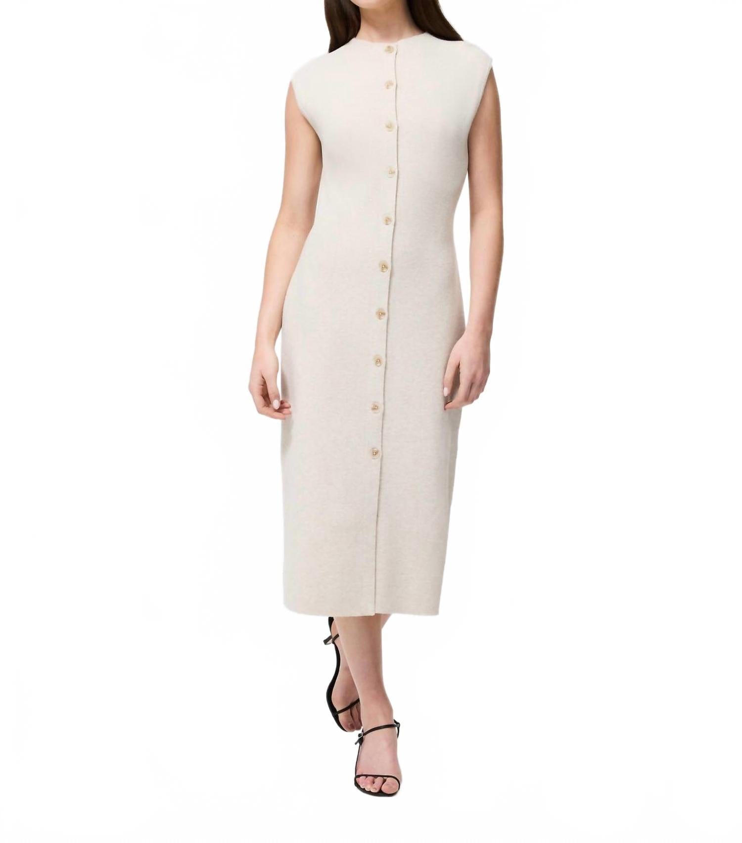 Knit Marley Knit Buttondown Midi Dress In Oatmeal Mel