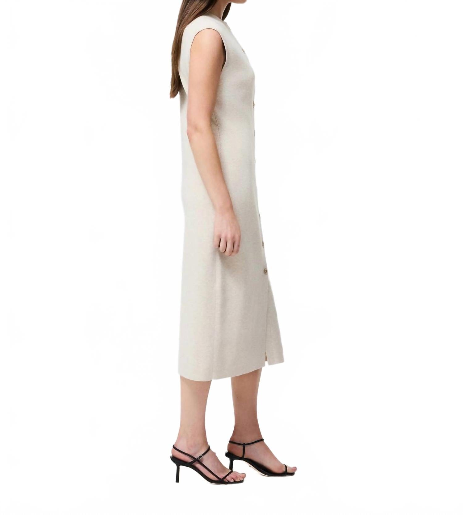 Knit Marley Knit Buttondown Midi Dress In Oatmeal Mel