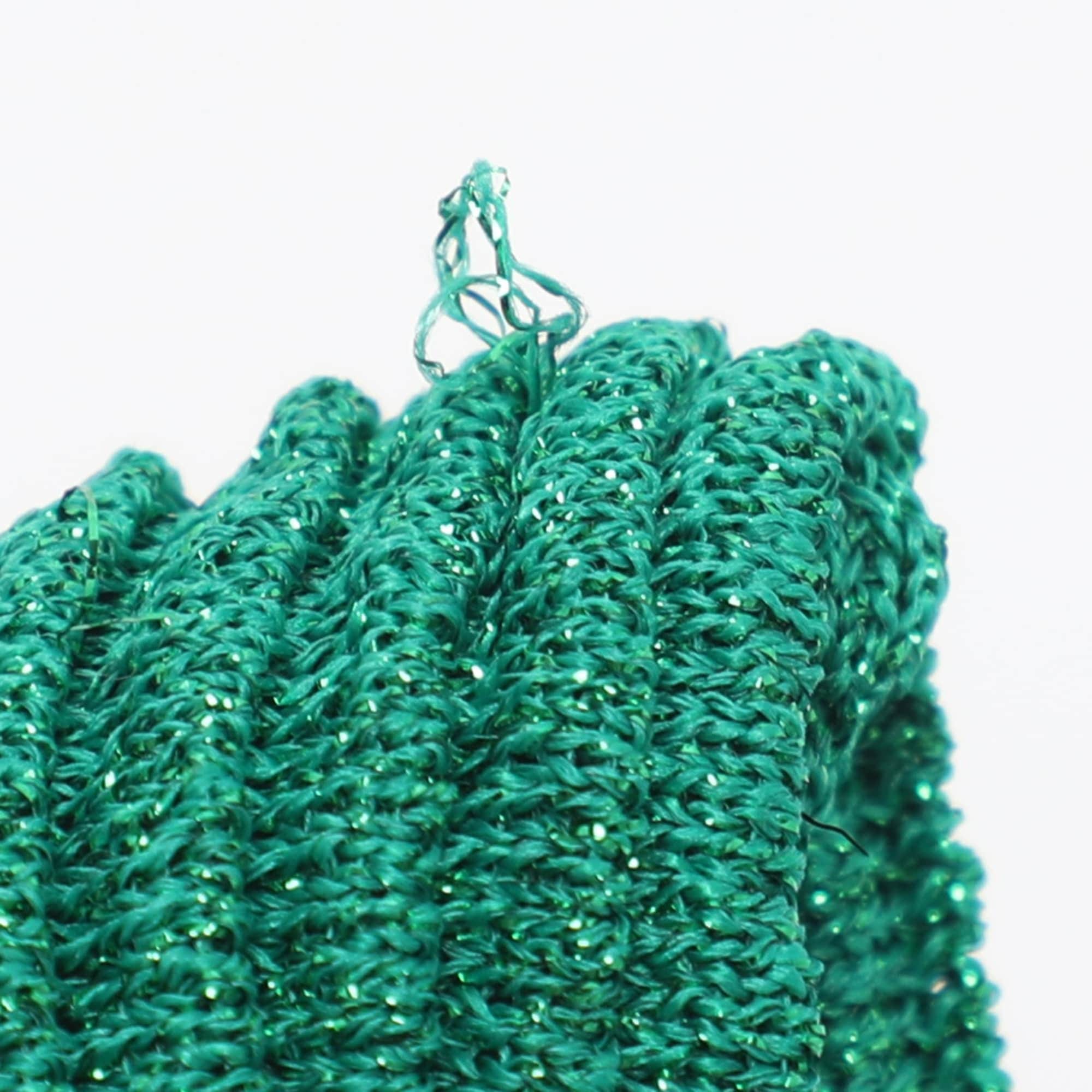 Knit Green Lurex Knit Pleated Maxi Skirt