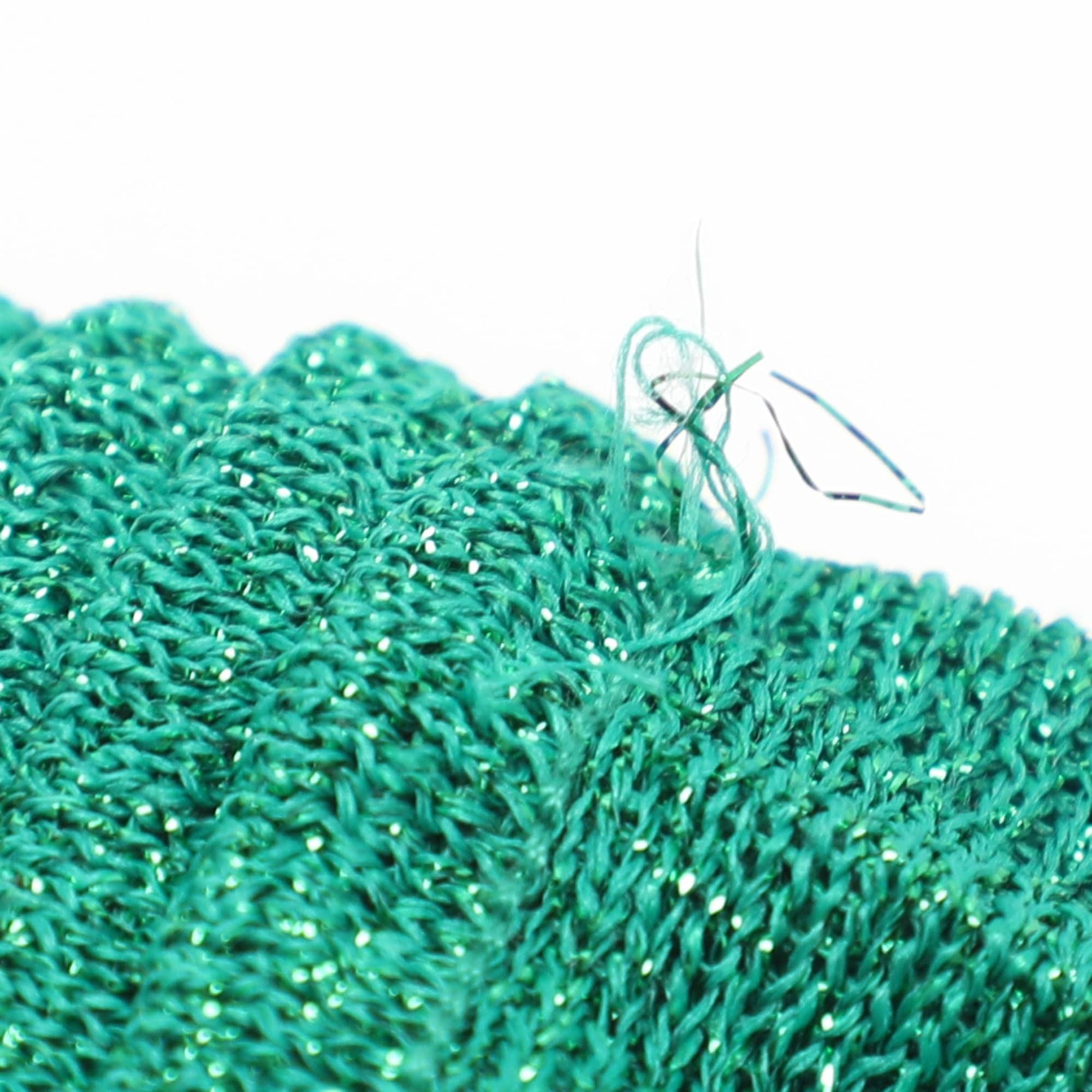 Knit Green Lurex Knit Pleated Maxi Skirt