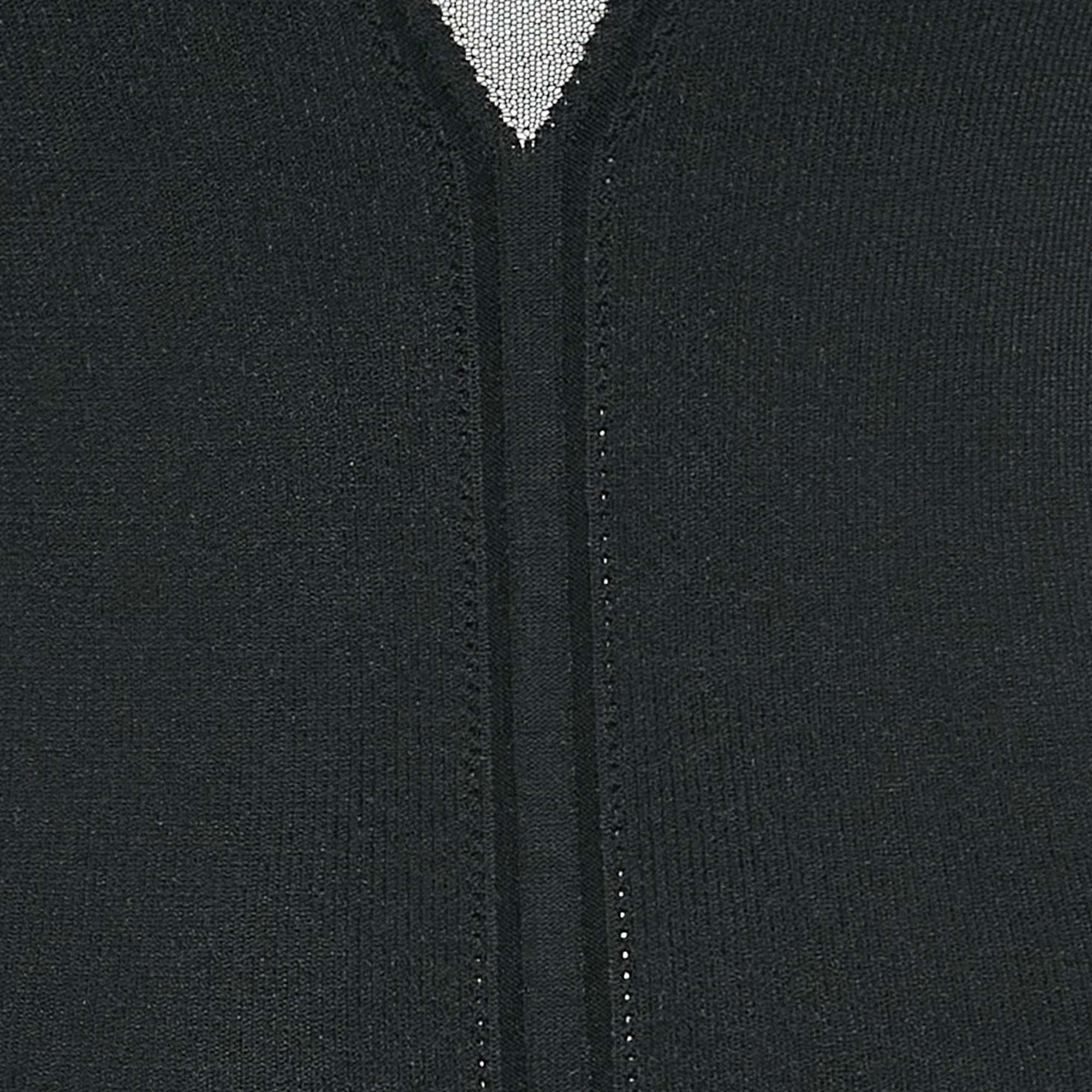 Knit Black Rib Knit High Neck Bodycon Mini Dress