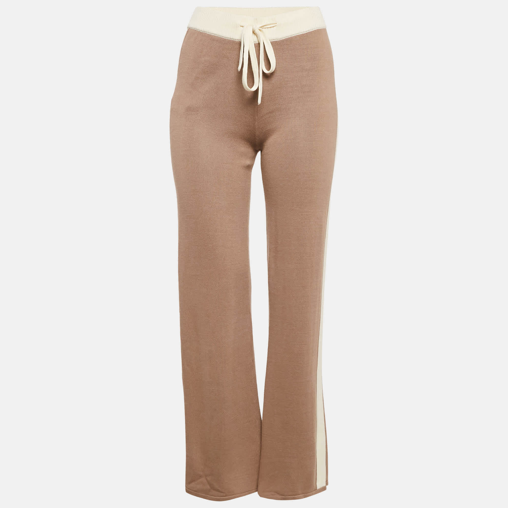 Knit Monrow Dark Beige Knit Panel Detail Lounge Pants