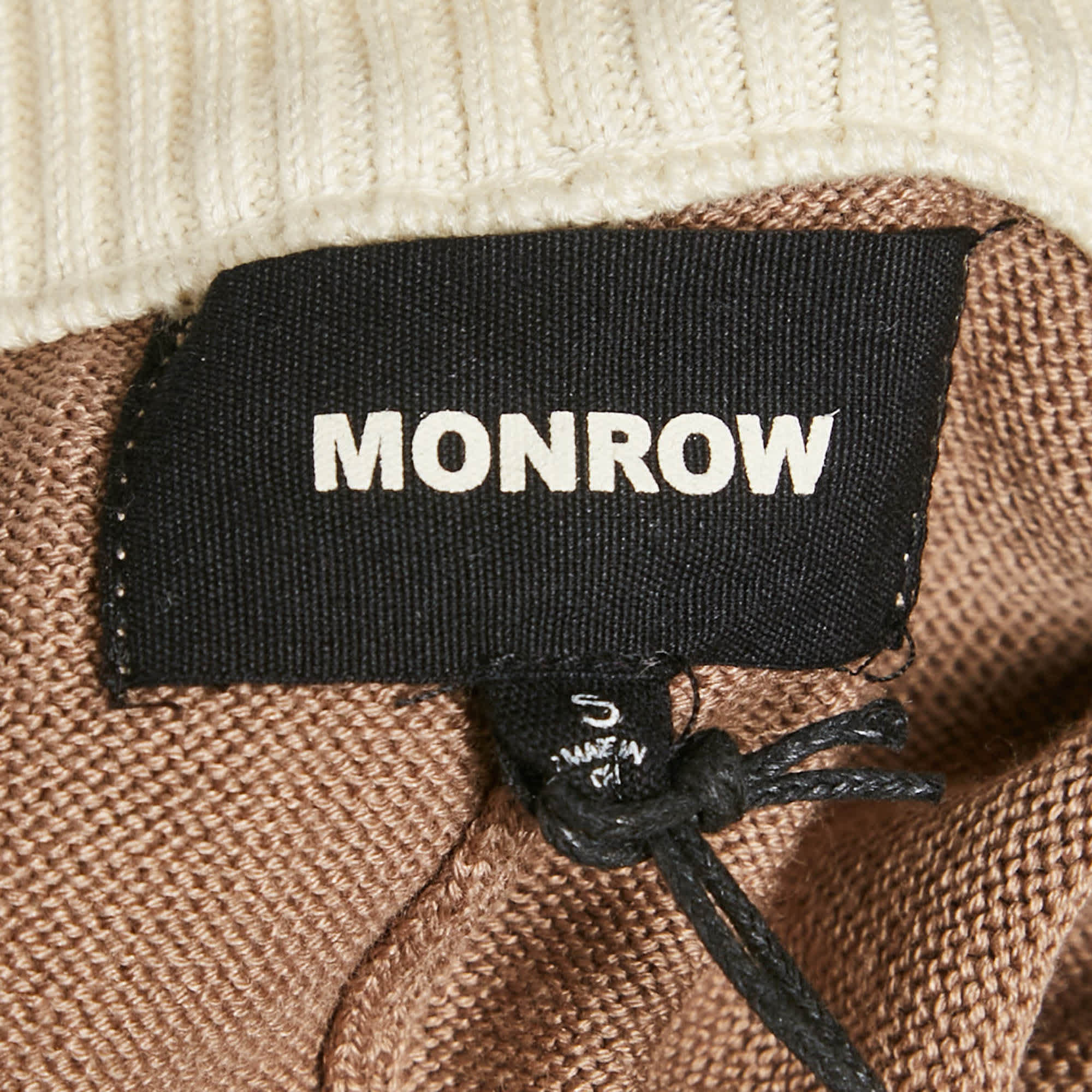 Knit Monrow Dark Beige Knit Panel Detail Lounge Pants