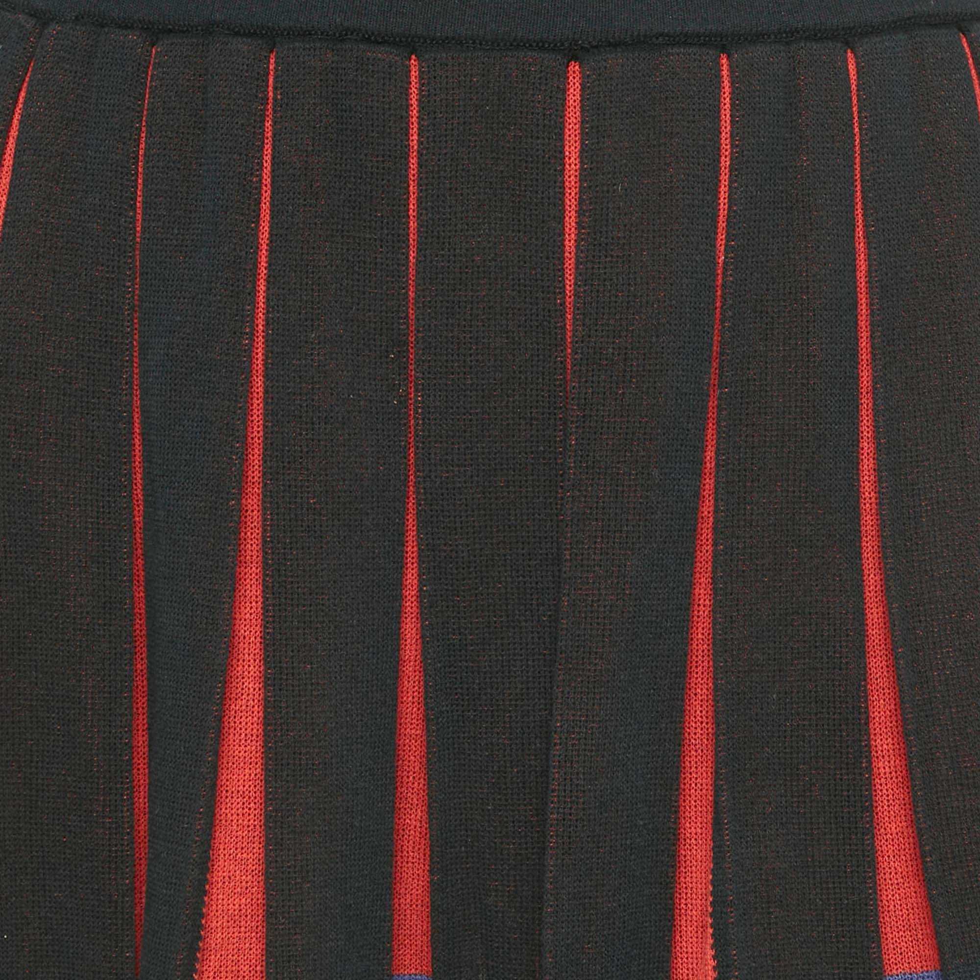 Knit Multicolor Knit Pleated Mini Skirt