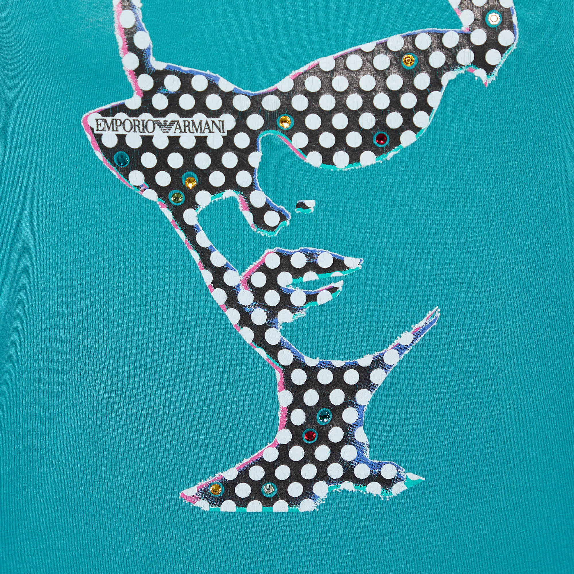 Knit Green Printed Cotton Knit T - Shirt