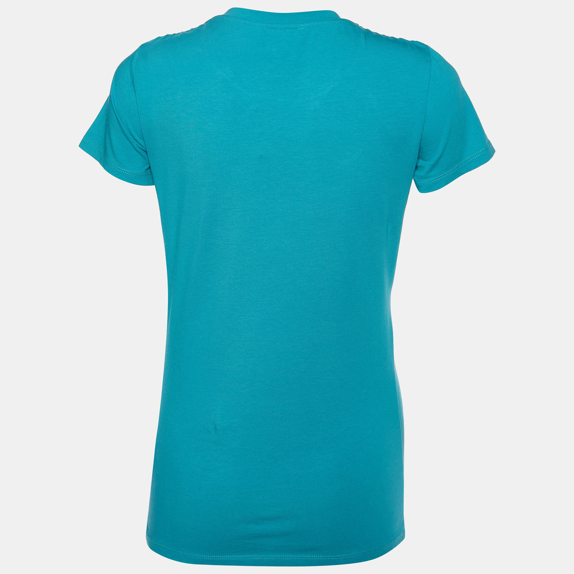 Knit Green Printed Cotton Knit T - Shirt