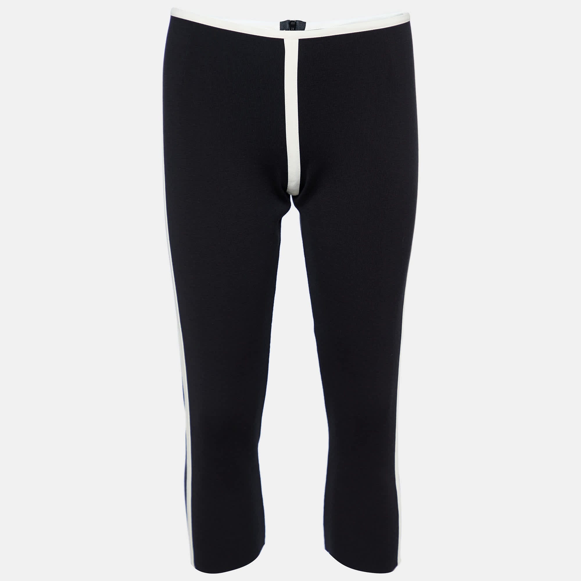 Knit Black Cotton Knit Capri Pants