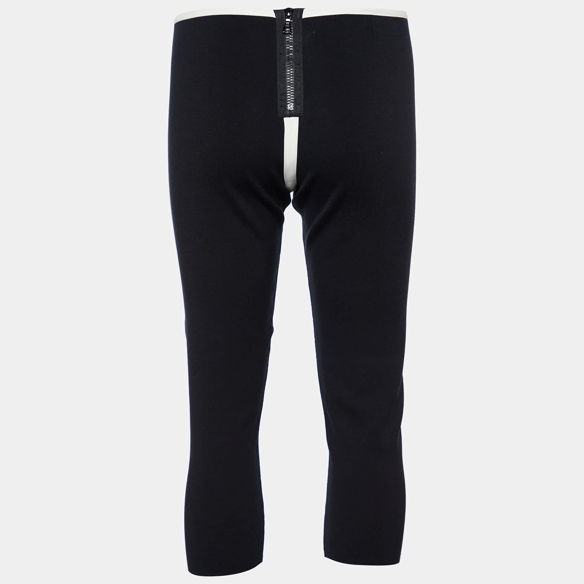 Knit Black Cotton Knit Capri Pants