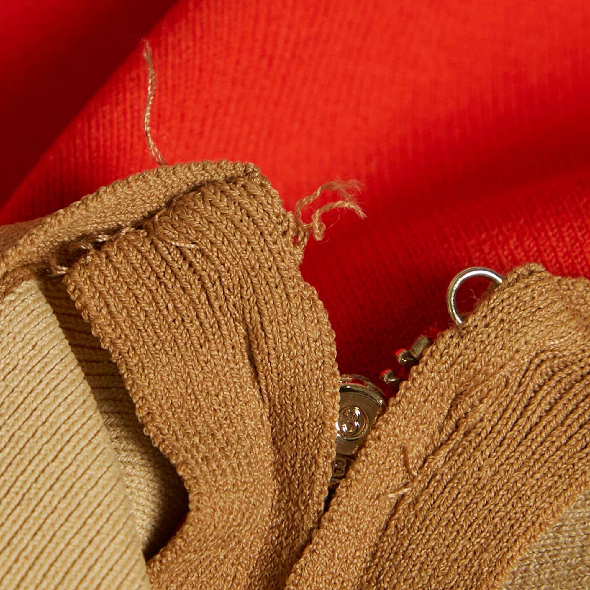 Knit Orange Stretch Knit Strappy Bodycon Dress