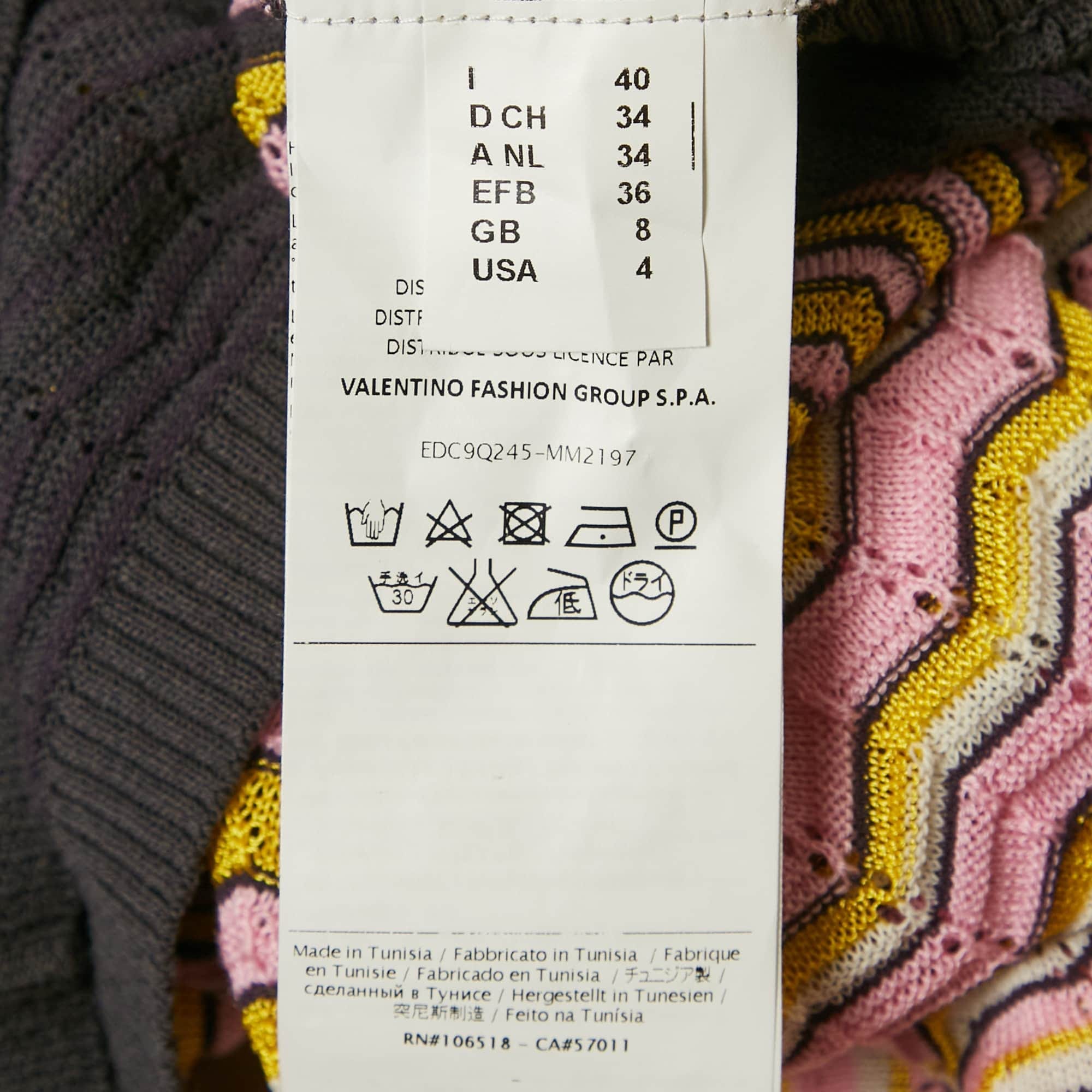 Knit Pink Zig Zag Knit Long Cardigan