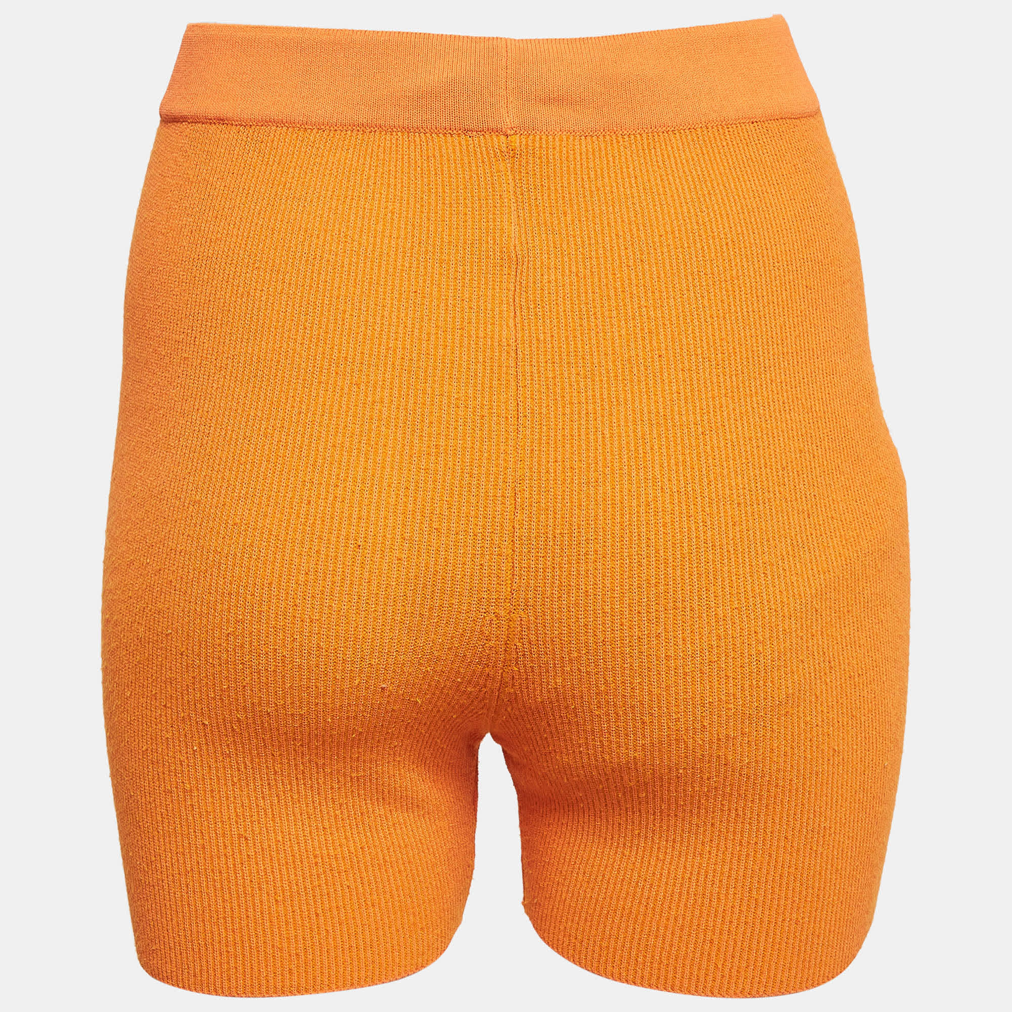 Knit Orange Rib Knit Le Short Arancia Biker Shorts