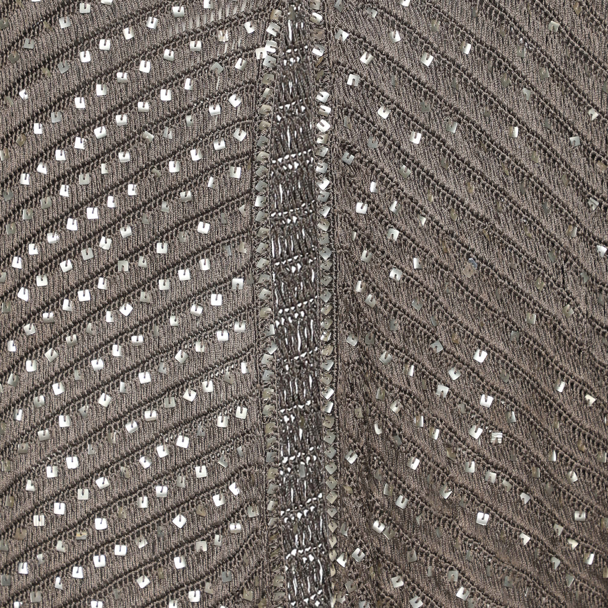 Knit Grey Knit Sequins Long Sleeve Cardigan