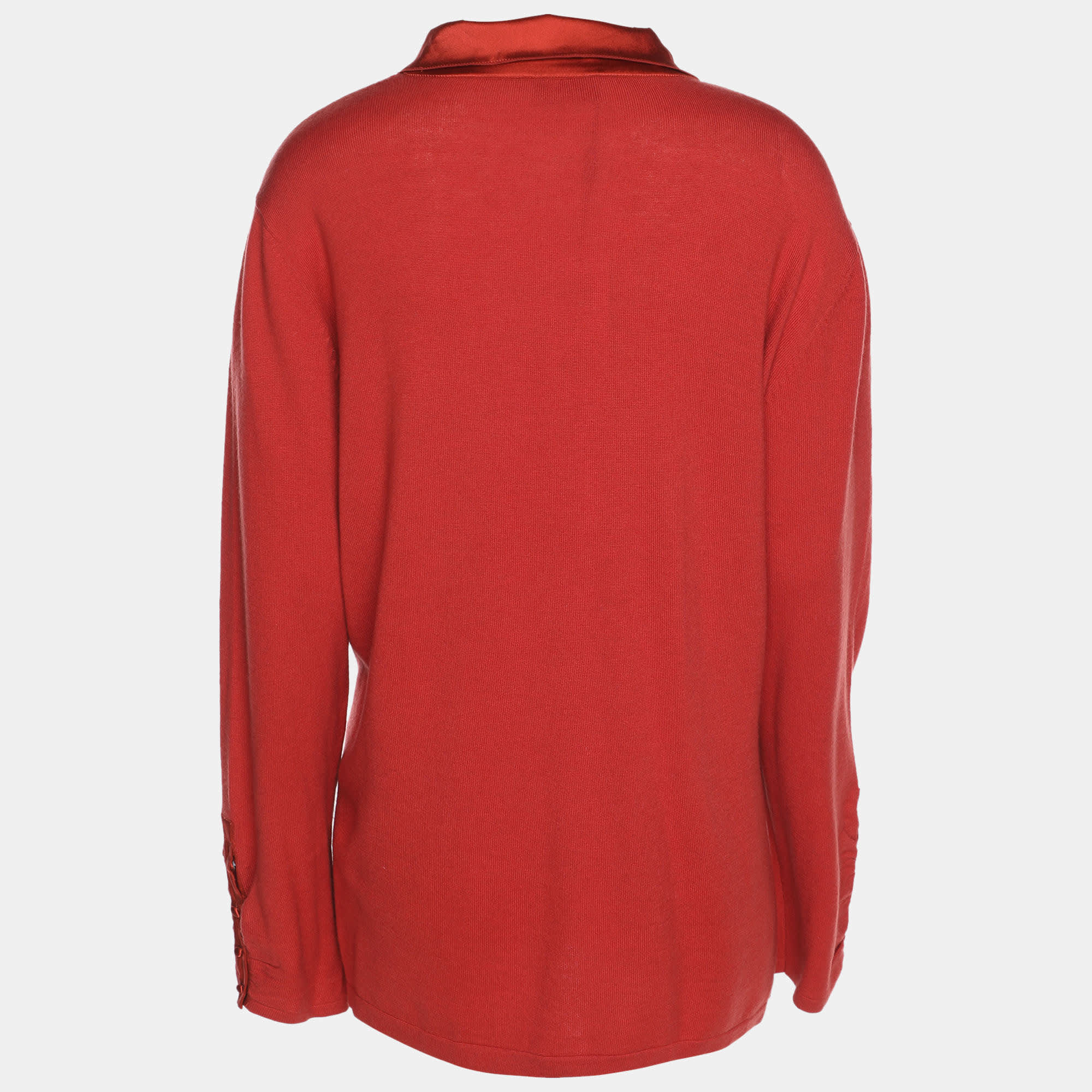 Knit Basler Red Stretch Knit Long Sleeve Sweater
