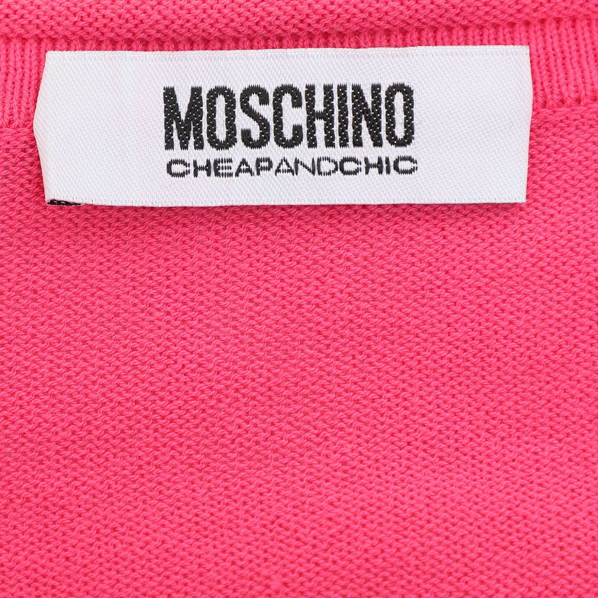 Knit Cheap And Chic Pink Cotton Knit Floral Applique Front Button Sweater