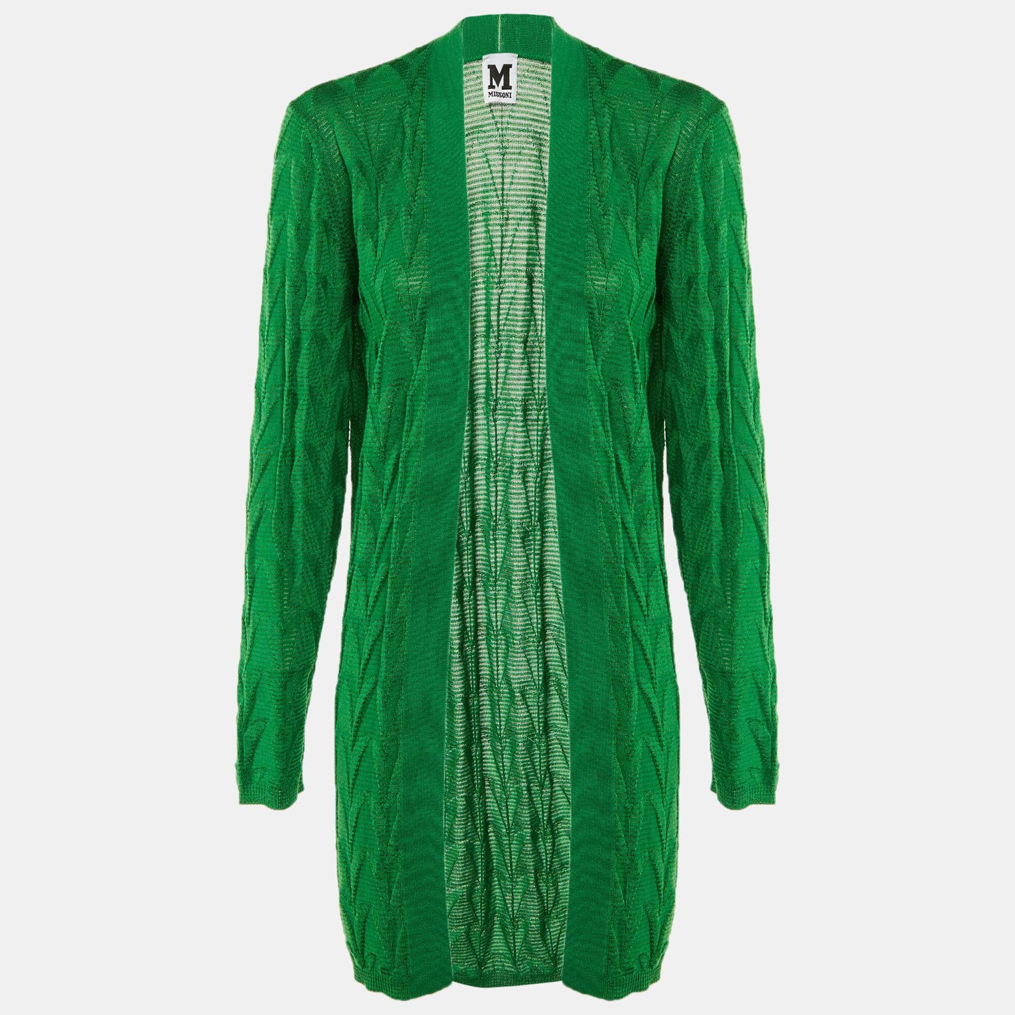 Knit Green Knit Open Front Cardigan