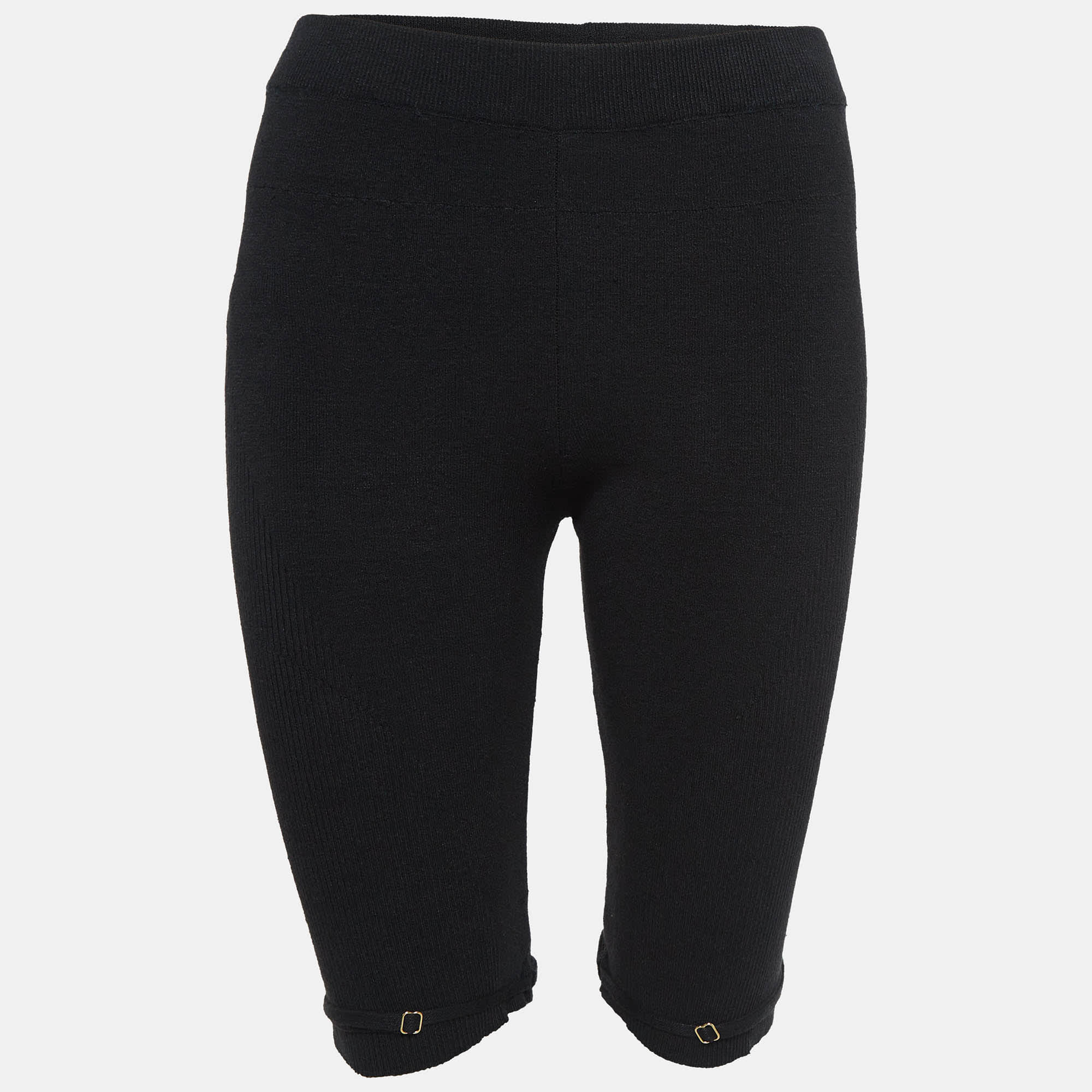 Knit Black Rib Knit Sierra Biker Shorts