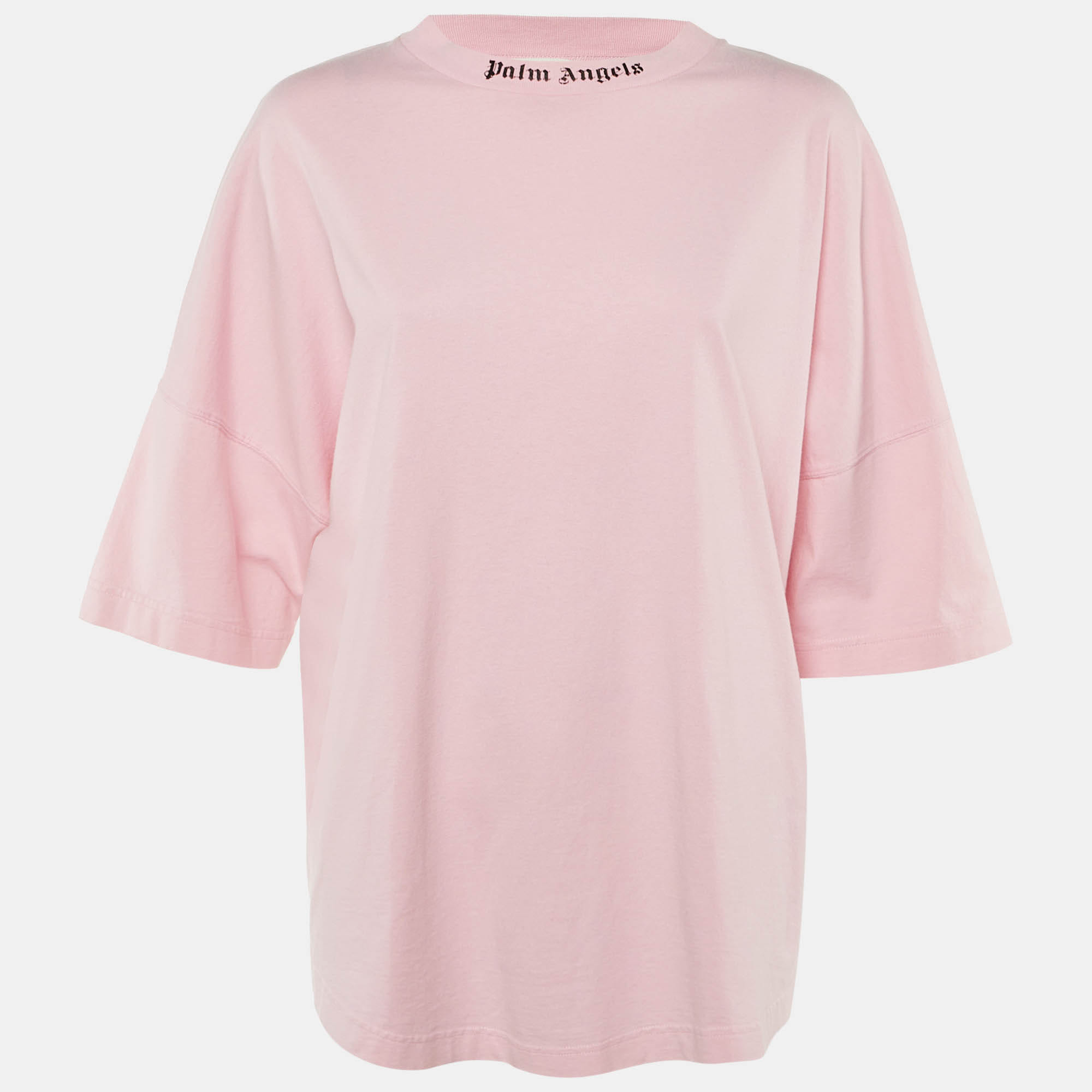 Knit Pink Cotton Knit Oversized T - Shirt