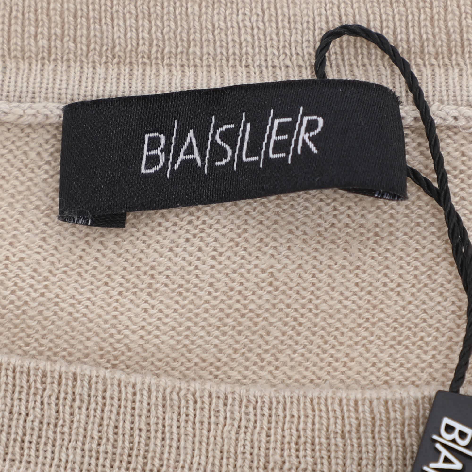 Knit Basler Multicolor Printed Satin Knit Crystal Embellished Sweater