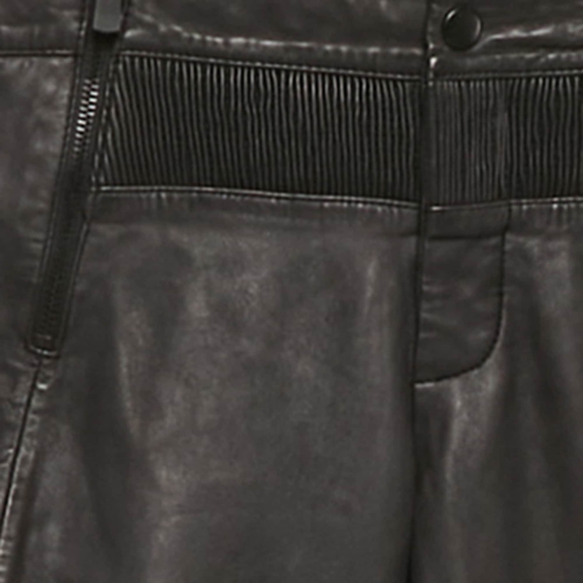 Knit Black Leather And Knit Trousers