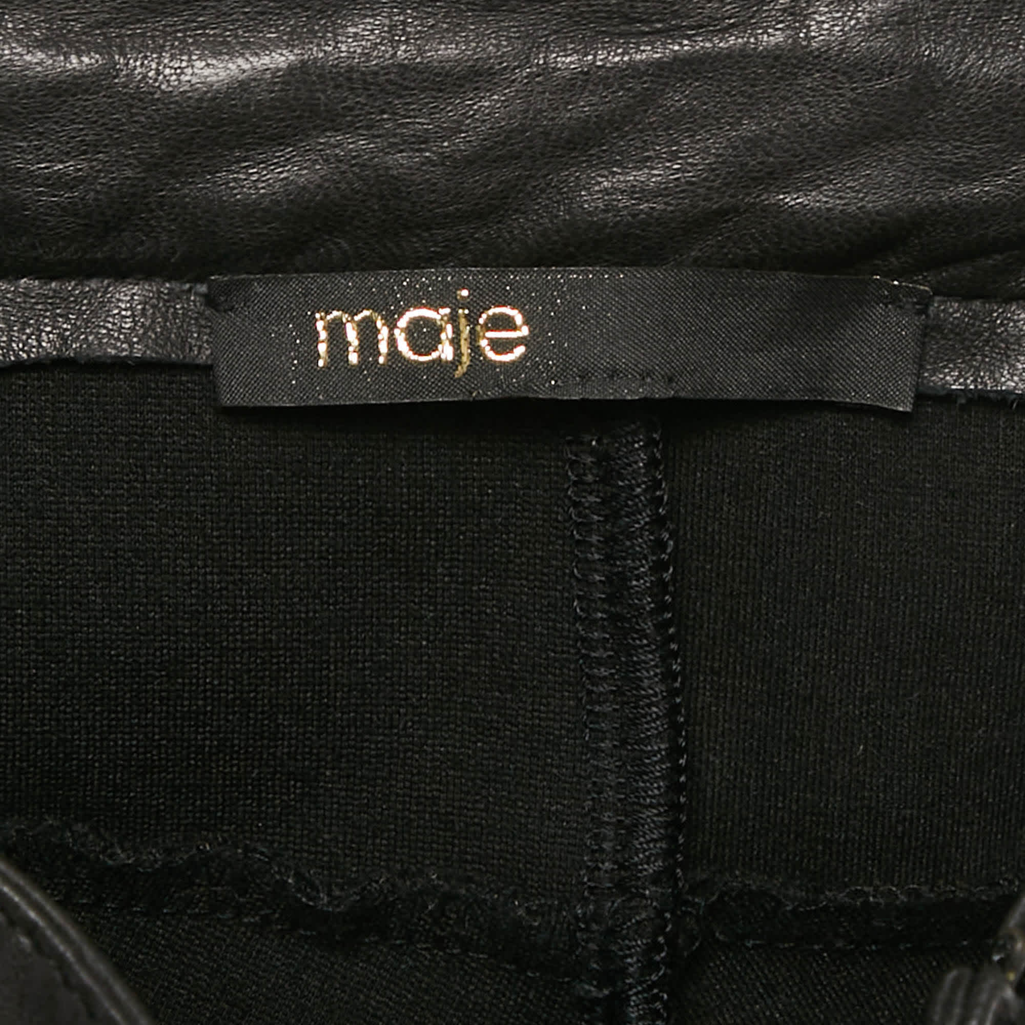Knit Black Leather And Knit Trousers