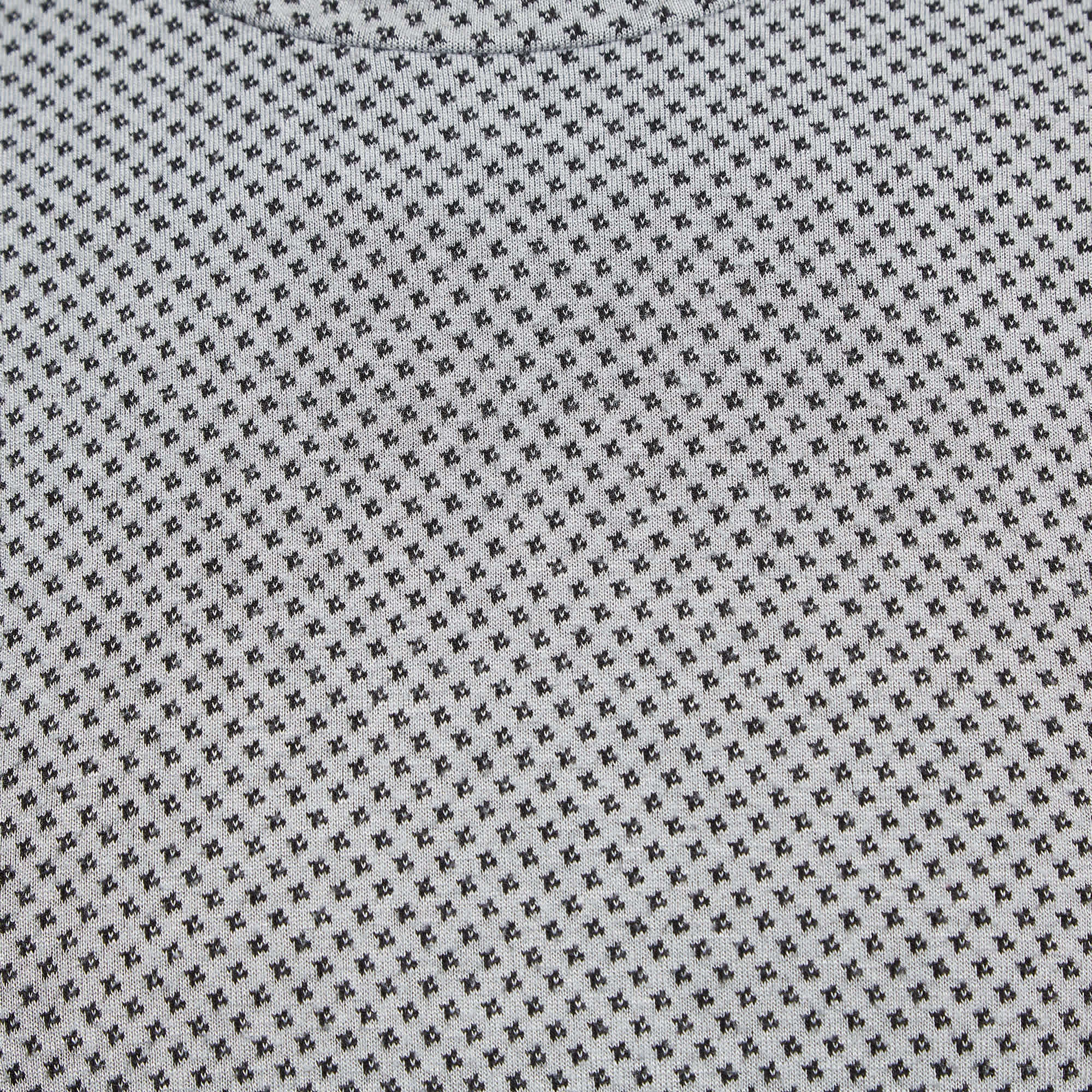 Knit Grey Patterned Knit Crew Neck T - Shirt