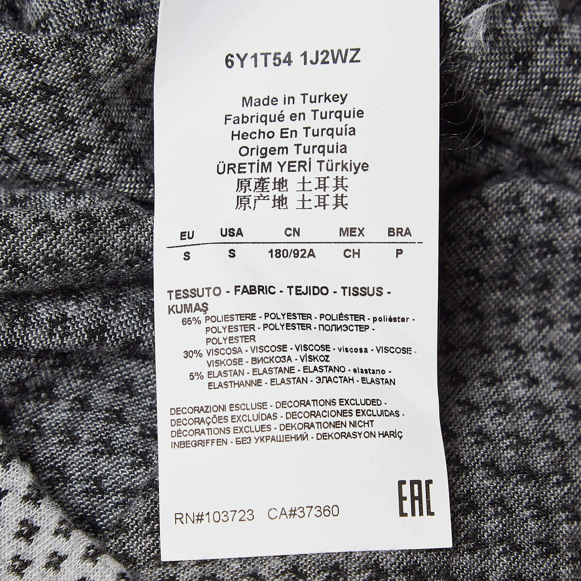 Knit Grey Patterned Knit Crew Neck T - Shirt