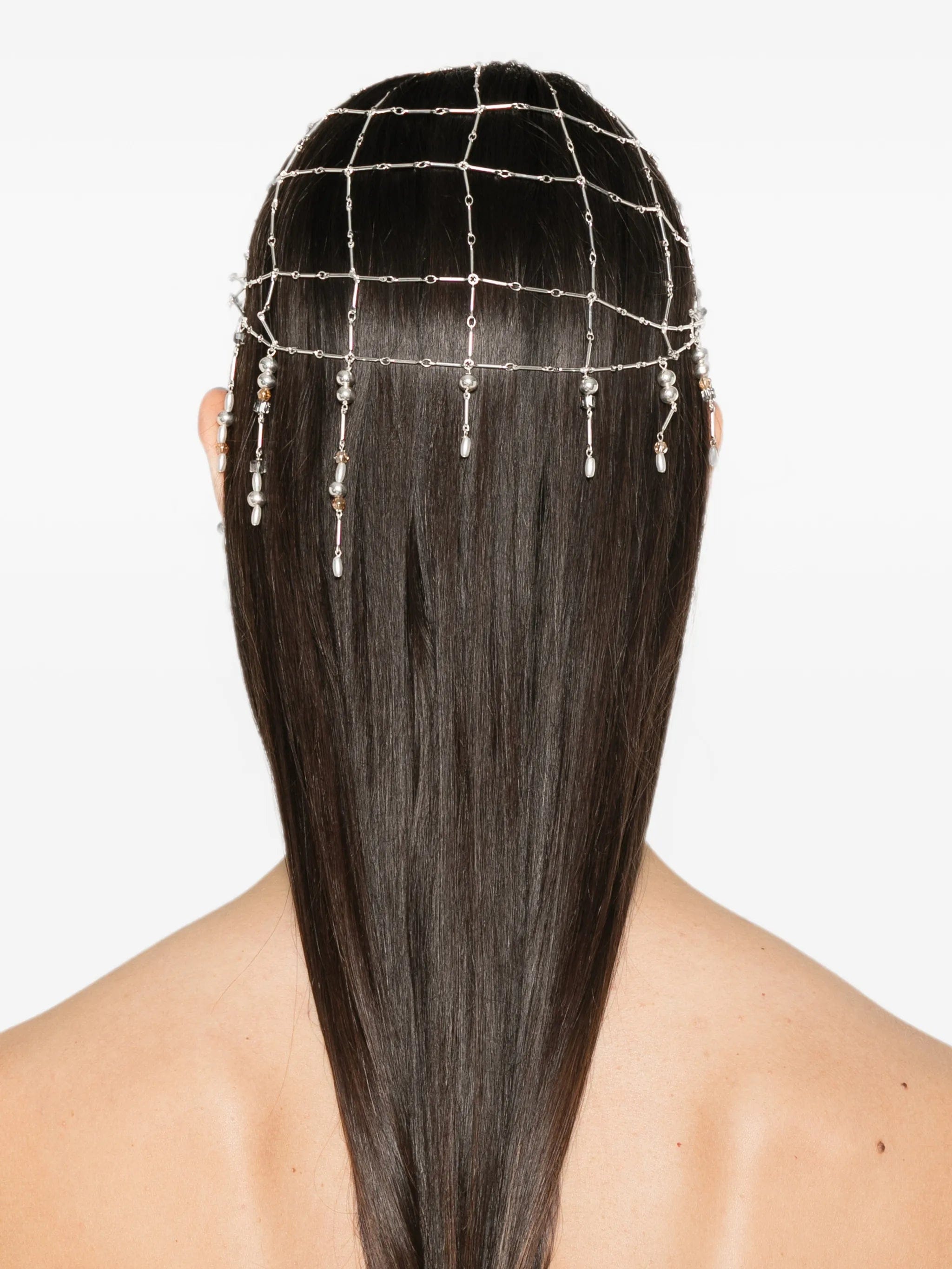 Rabanne beaded chain cap