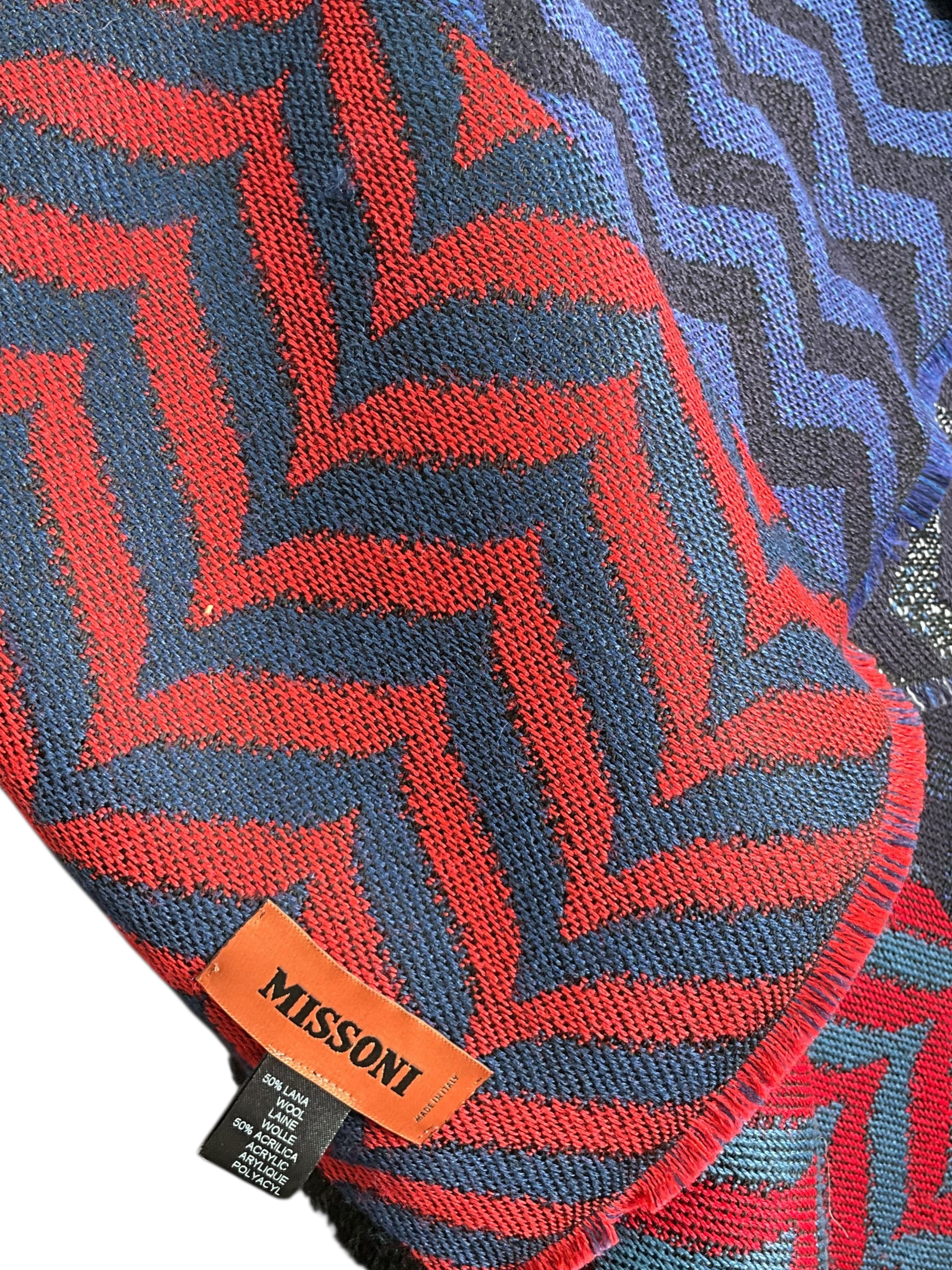 Missoni Chevron Printed Wool Blend Shawl