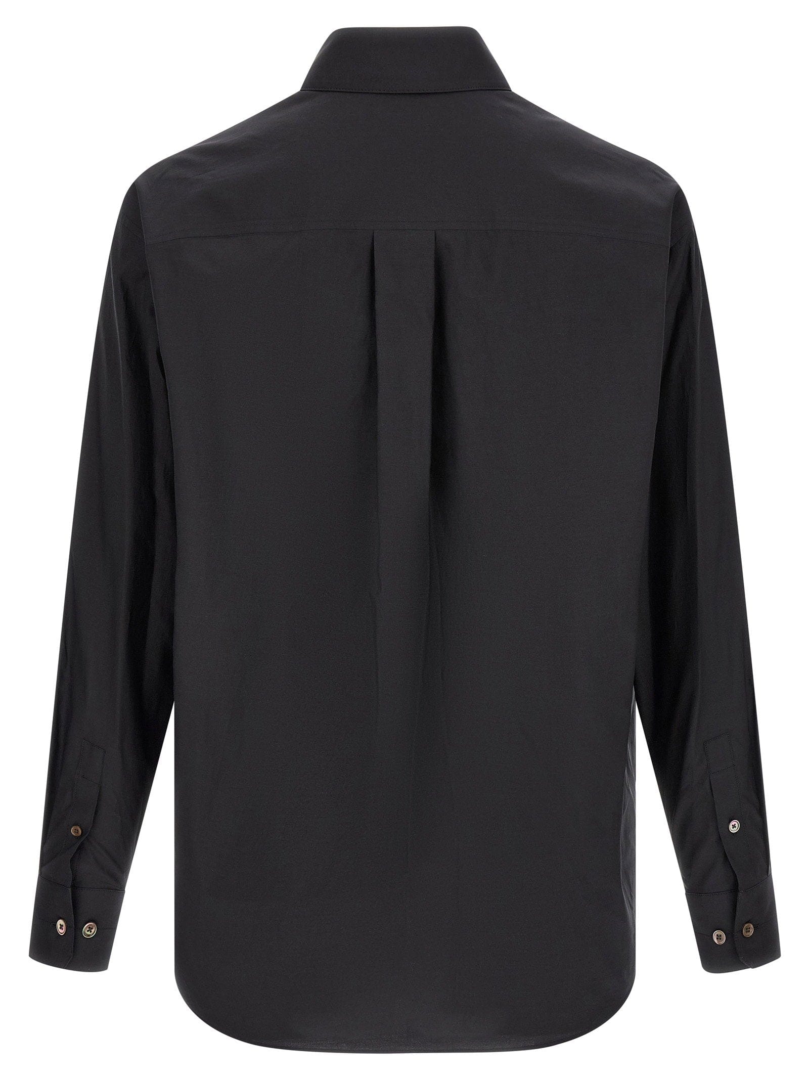 Lemaire Cotton and Silk Blend Shirt — Black