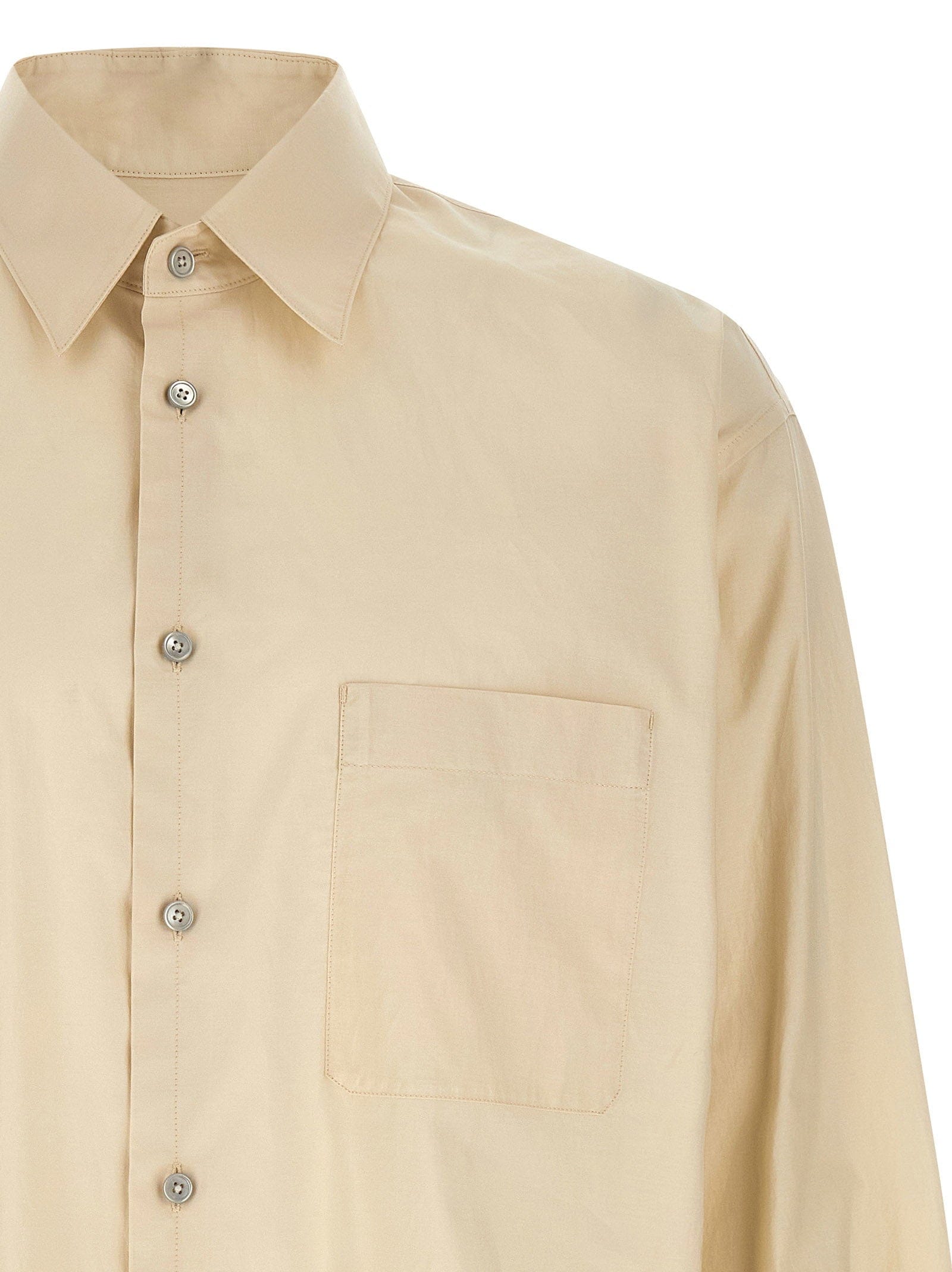 Lemaire Cotton - Silk Blend Shirt — Cream
